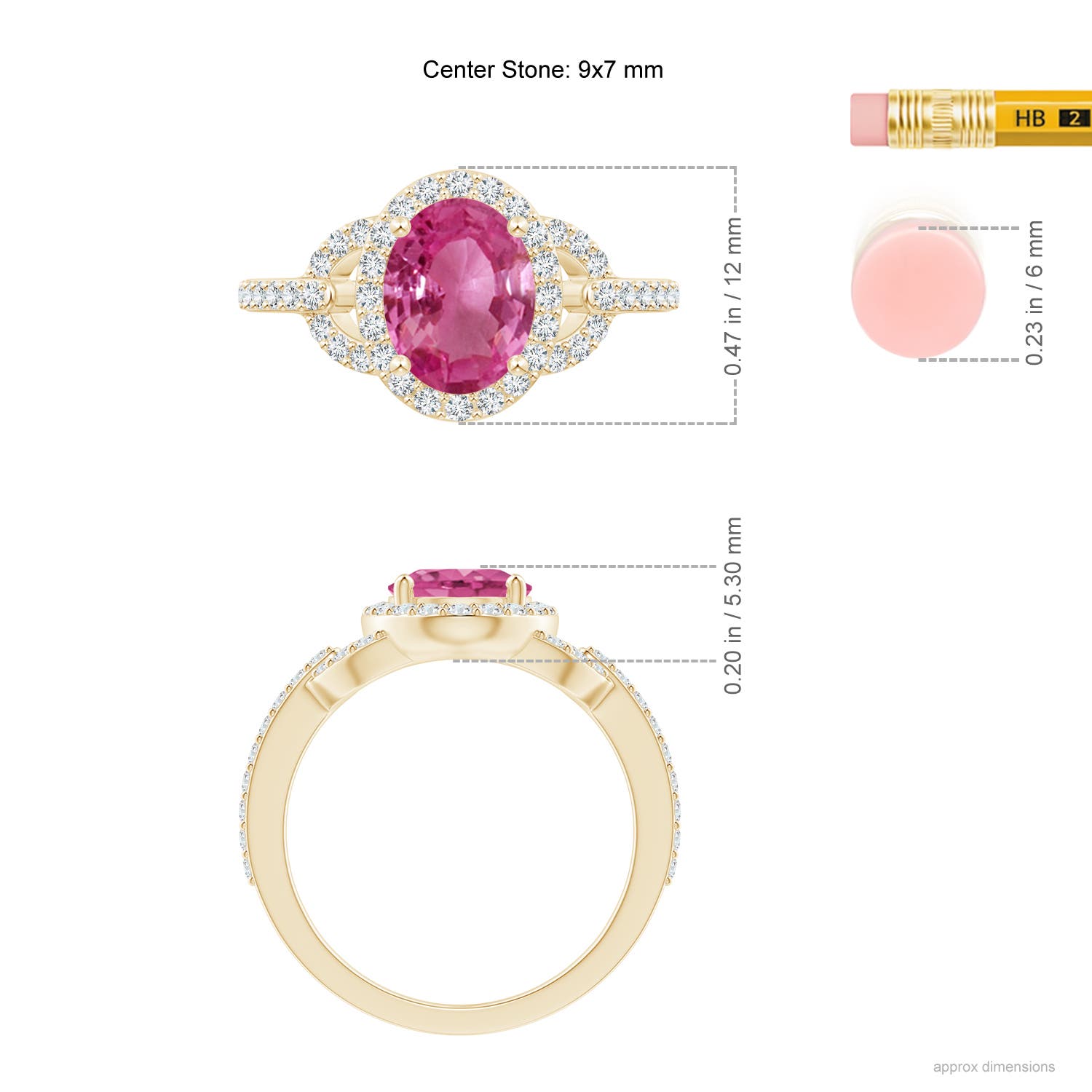 AAAA - Pink Sapphire / 2.39 CT / 14 KT Yellow Gold