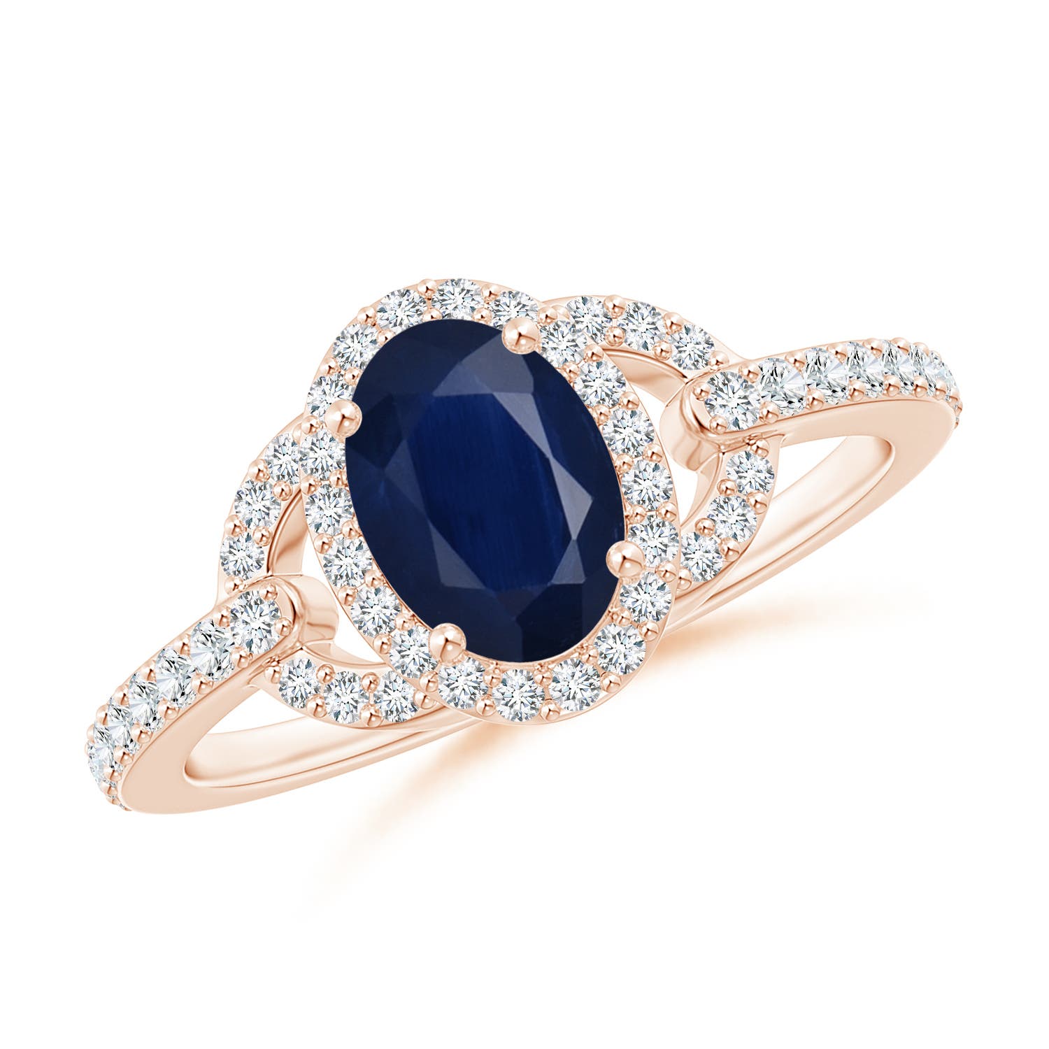 A - Blue Sapphire / 1.19 CT / 14 KT Rose Gold