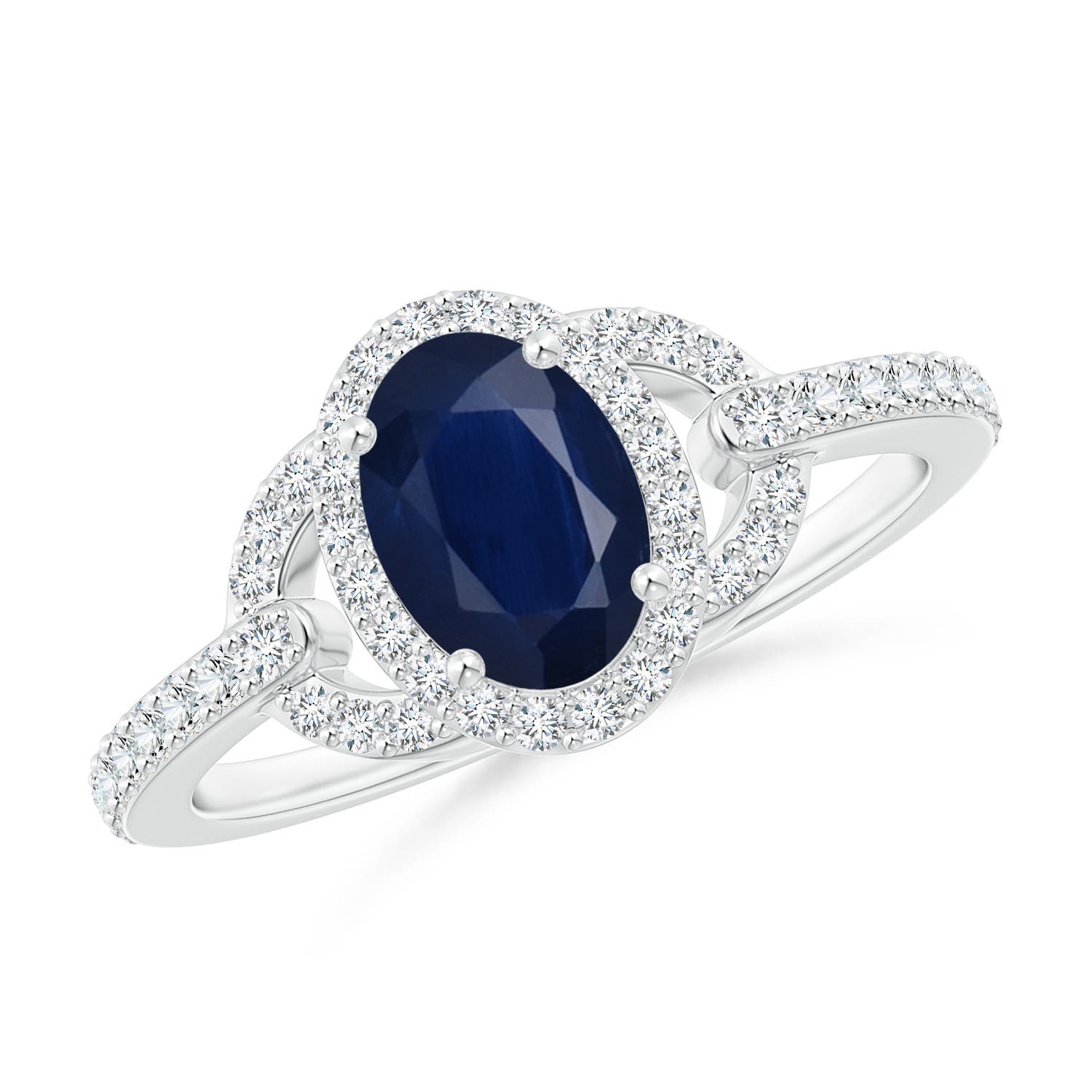 A - Blue Sapphire / 1.19 CT / 14 KT White Gold