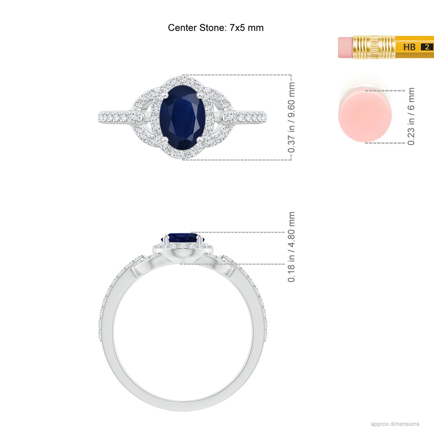 A - Blue Sapphire / 1.19 CT / 14 KT White Gold