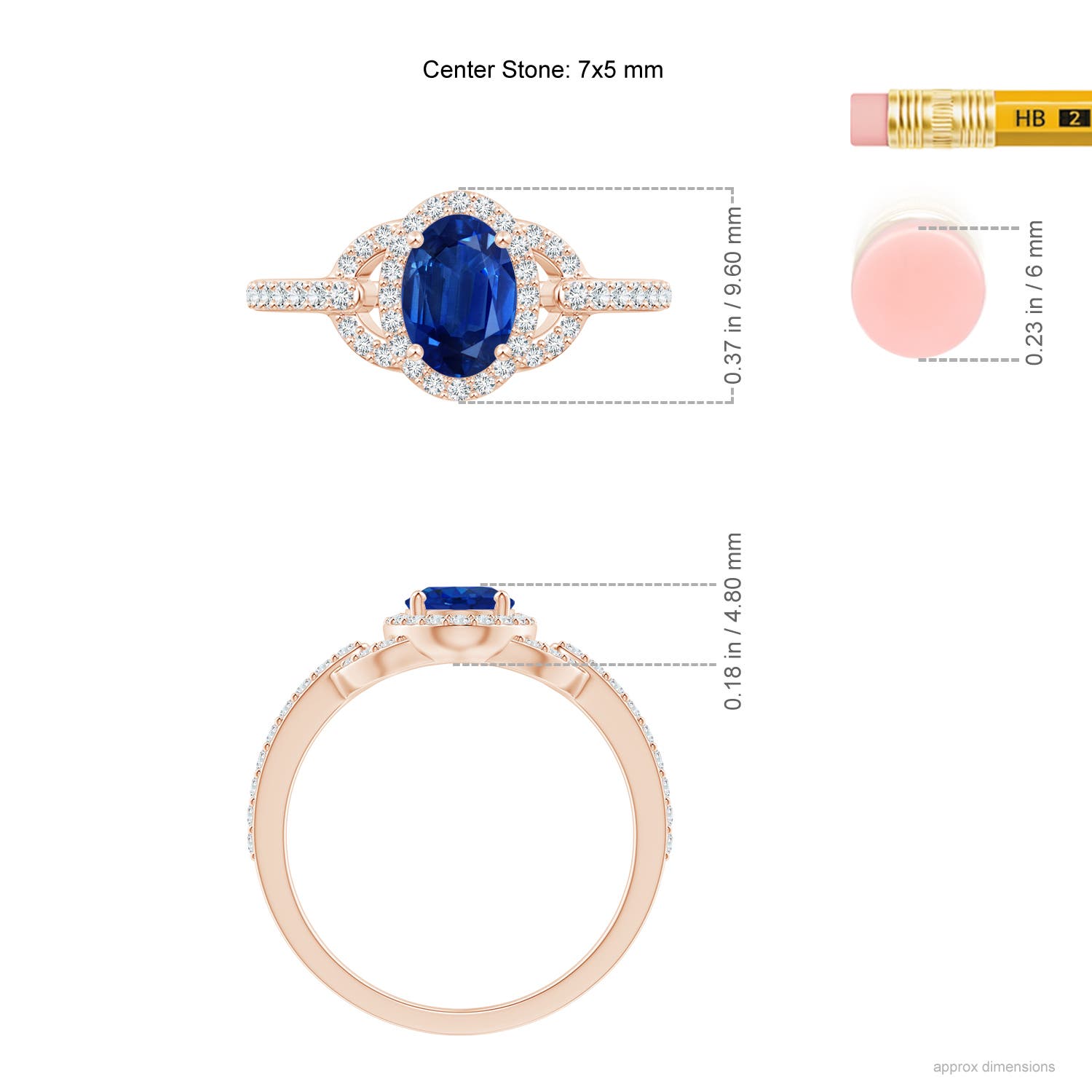 AAA - Blue Sapphire / 1.19 CT / 14 KT Rose Gold