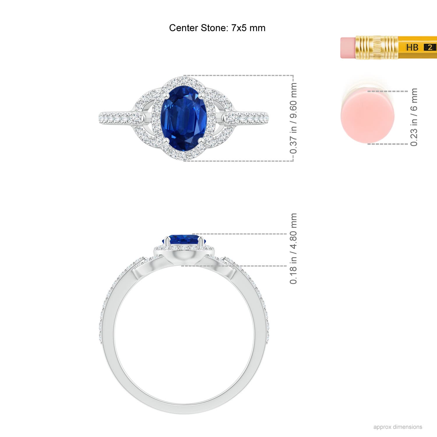 AAA - Blue Sapphire / 1.19 CT / 14 KT White Gold