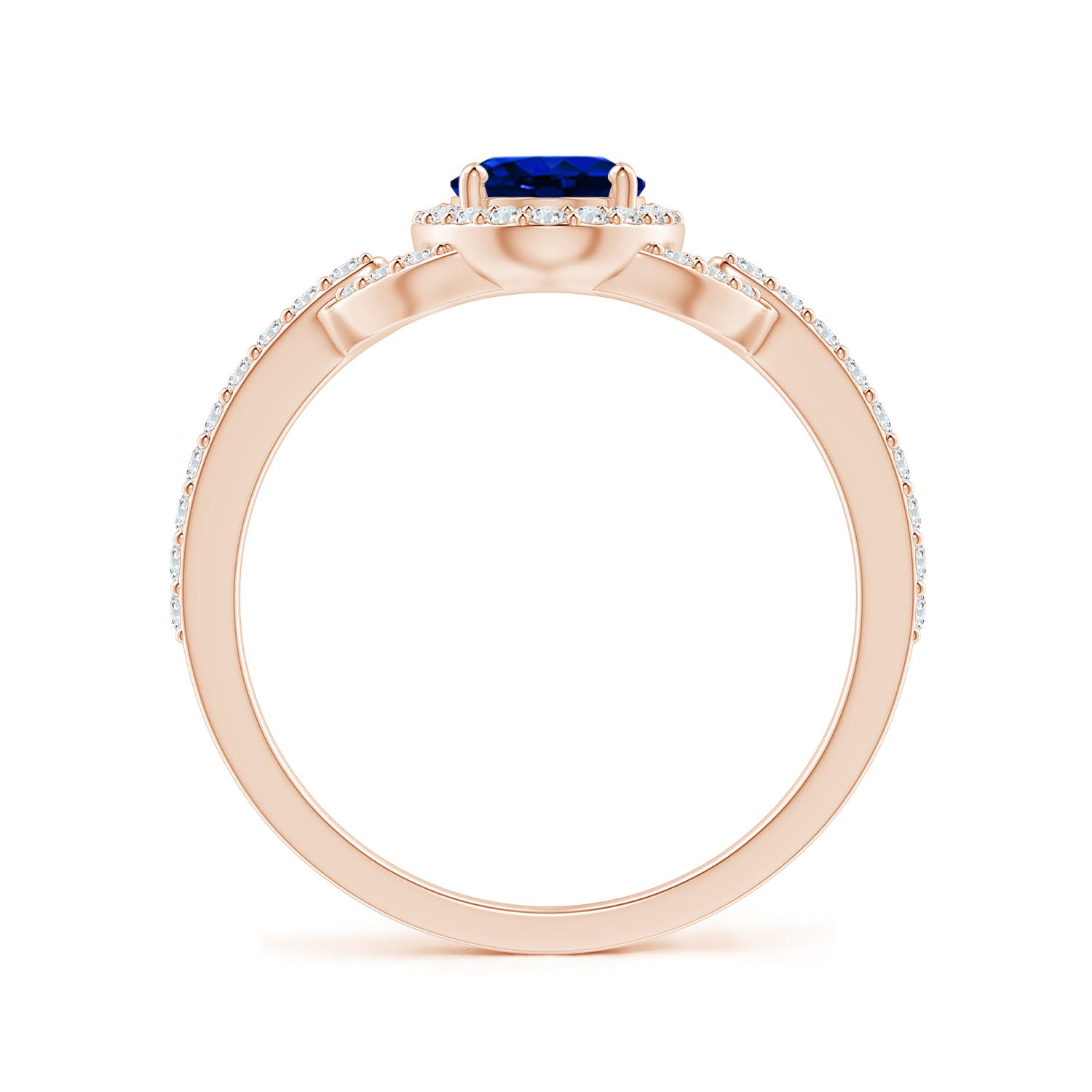 AAAA - Blue Sapphire / 1.19 CT / 14 KT Rose Gold