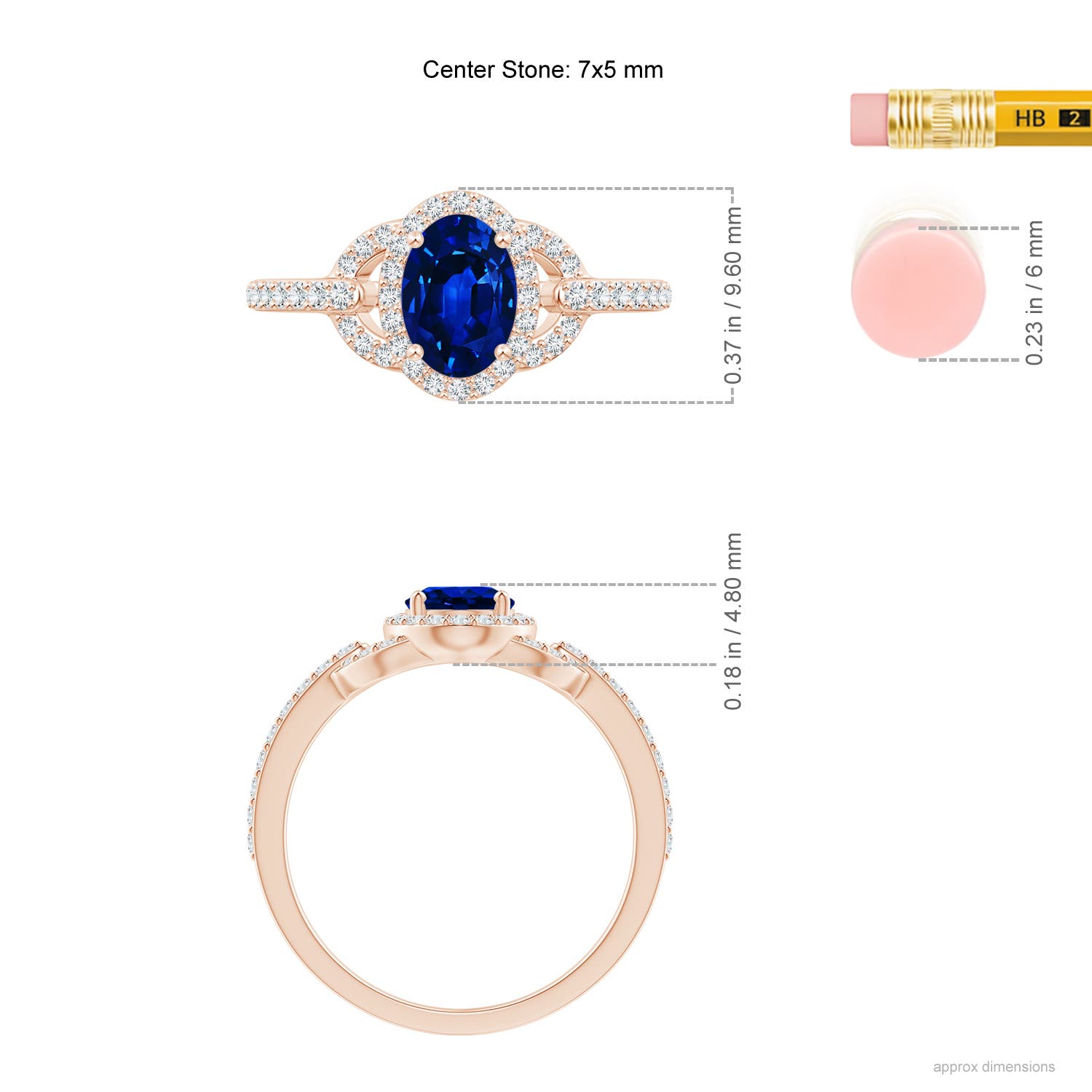 AAAA - Blue Sapphire / 1.19 CT / 14 KT Rose Gold