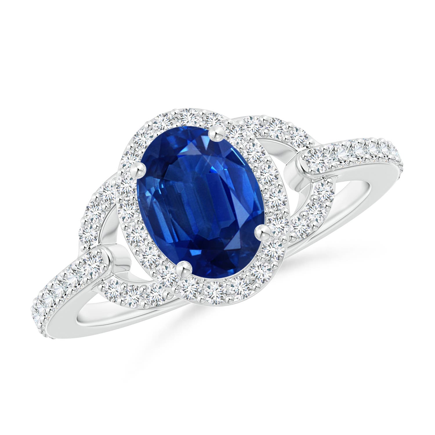 AAA - Blue Sapphire / 1.92 CT / 14 KT White Gold