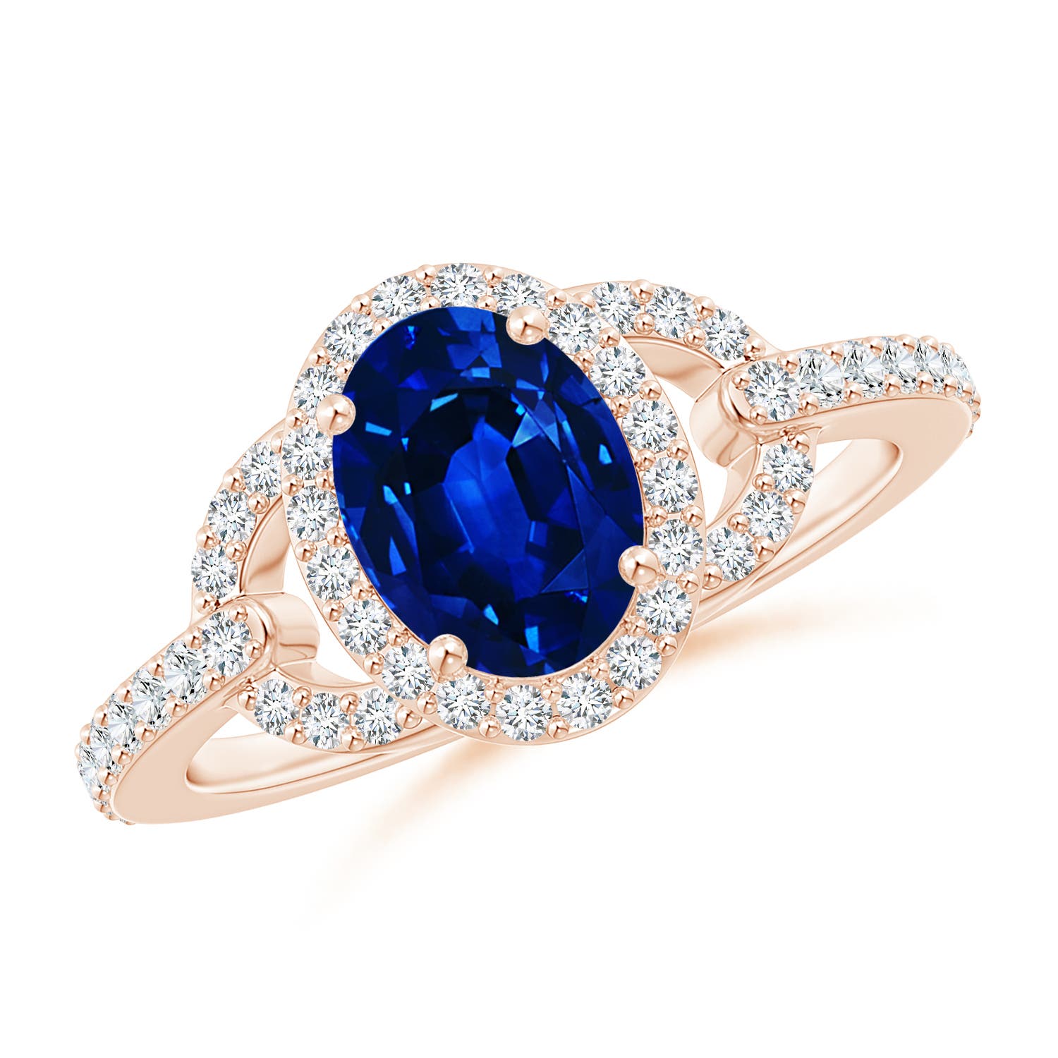 AAAA - Blue Sapphire / 1.92 CT / 14 KT Rose Gold