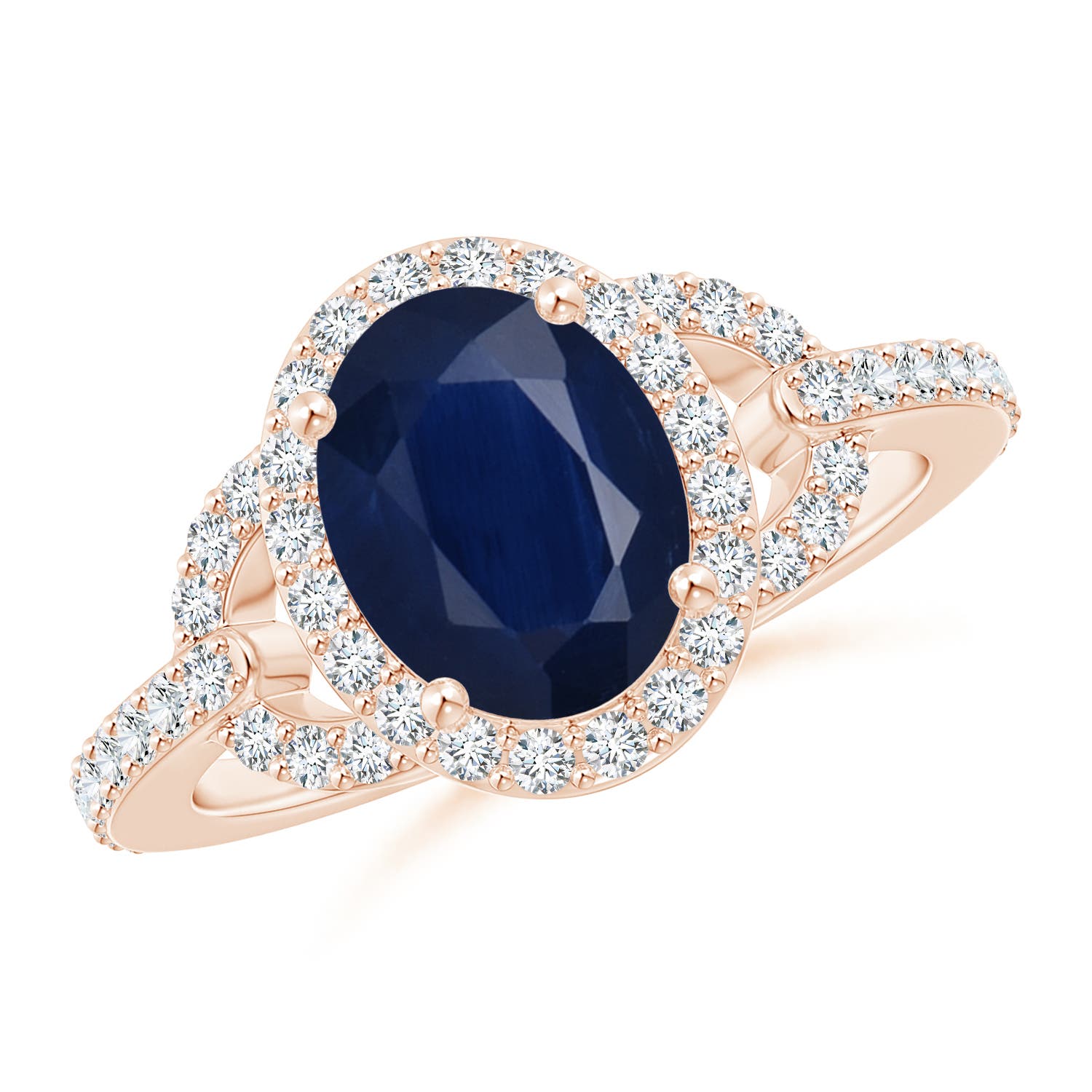 A - Blue Sapphire / 2.49 CT / 14 KT Rose Gold