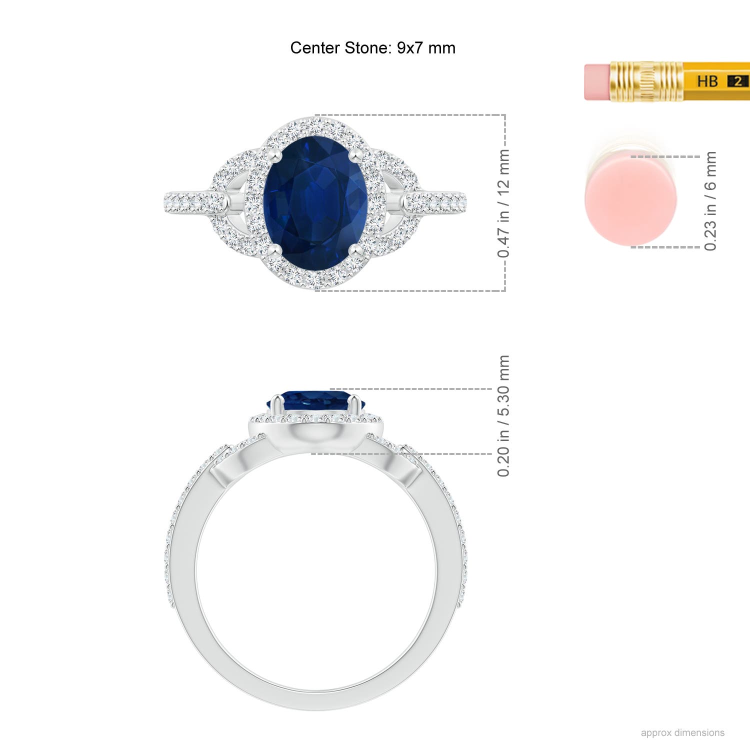 AA - Blue Sapphire / 2.49 CT / 14 KT White Gold