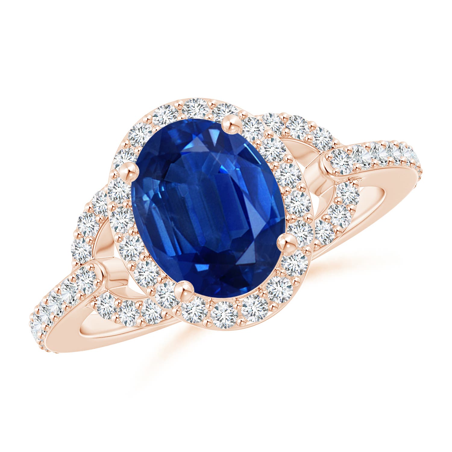 AAA - Blue Sapphire / 2.49 CT / 14 KT Rose Gold