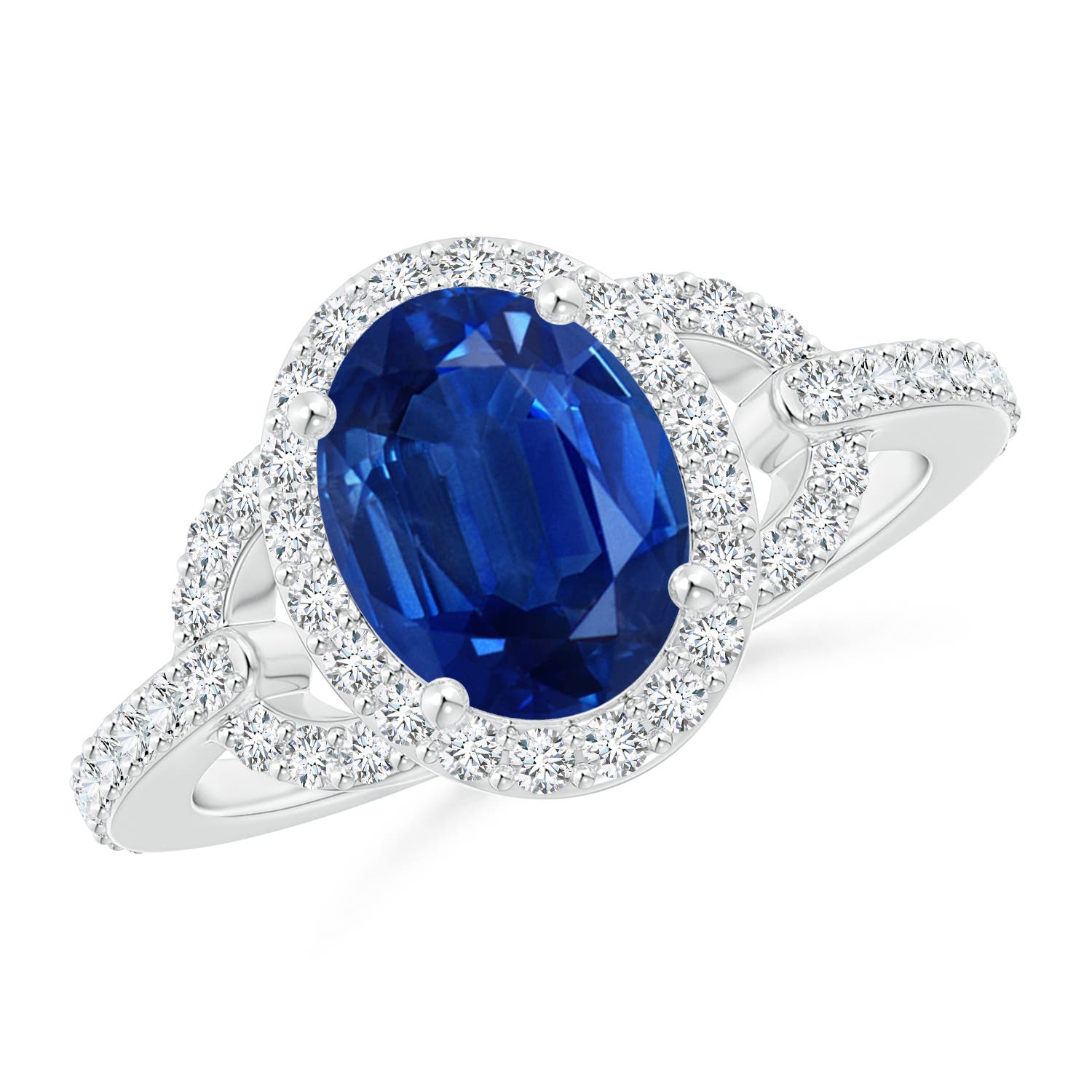 AAA - Blue Sapphire / 2.49 CT / 14 KT White Gold