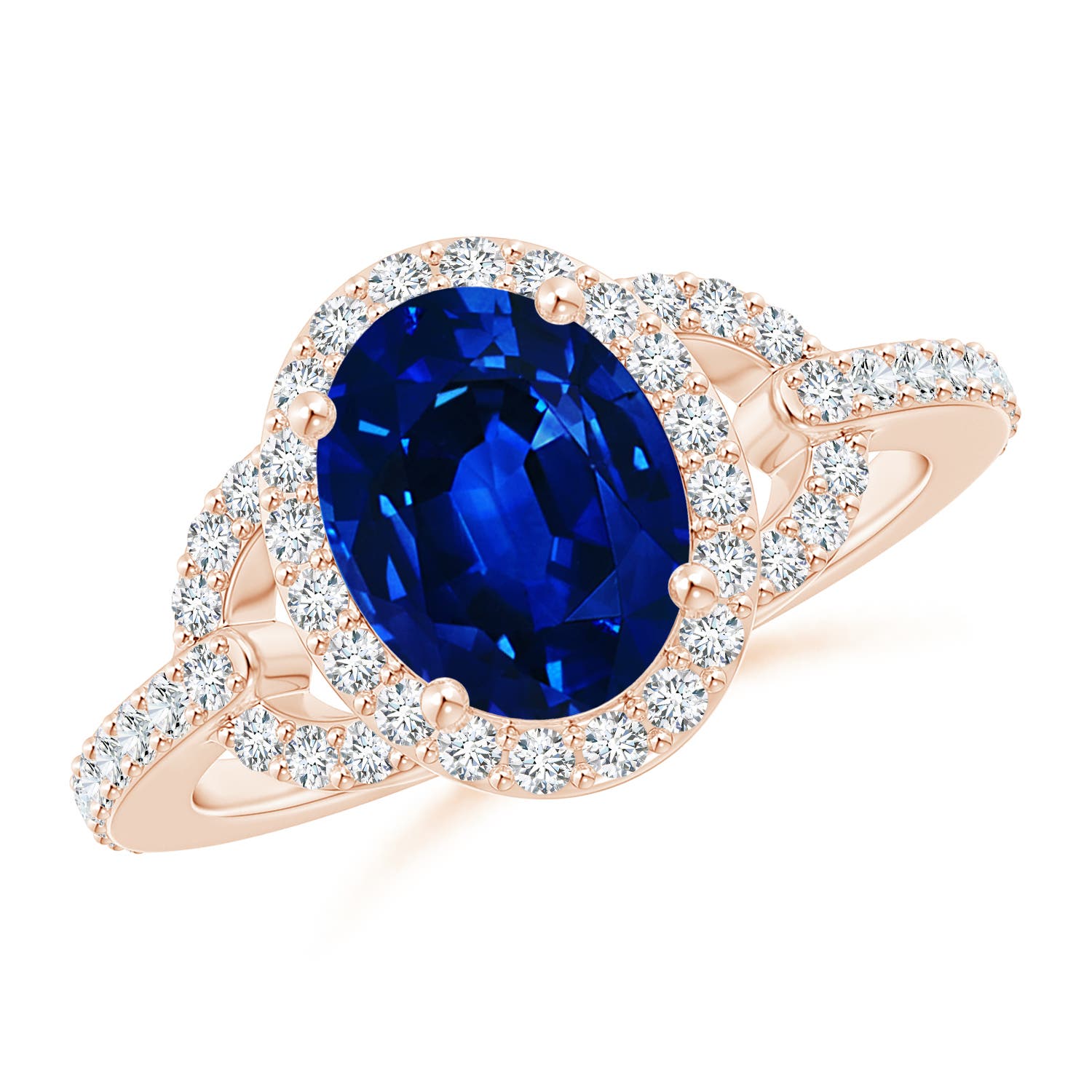 AAAA - Blue Sapphire / 2.49 CT / 14 KT Rose Gold