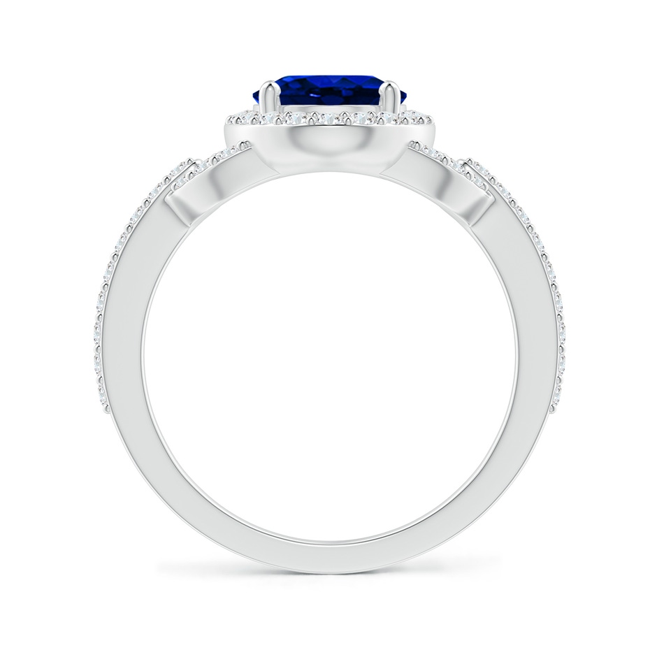 Vintage Style Oval Blue Sapphire Halo Ring | Angara