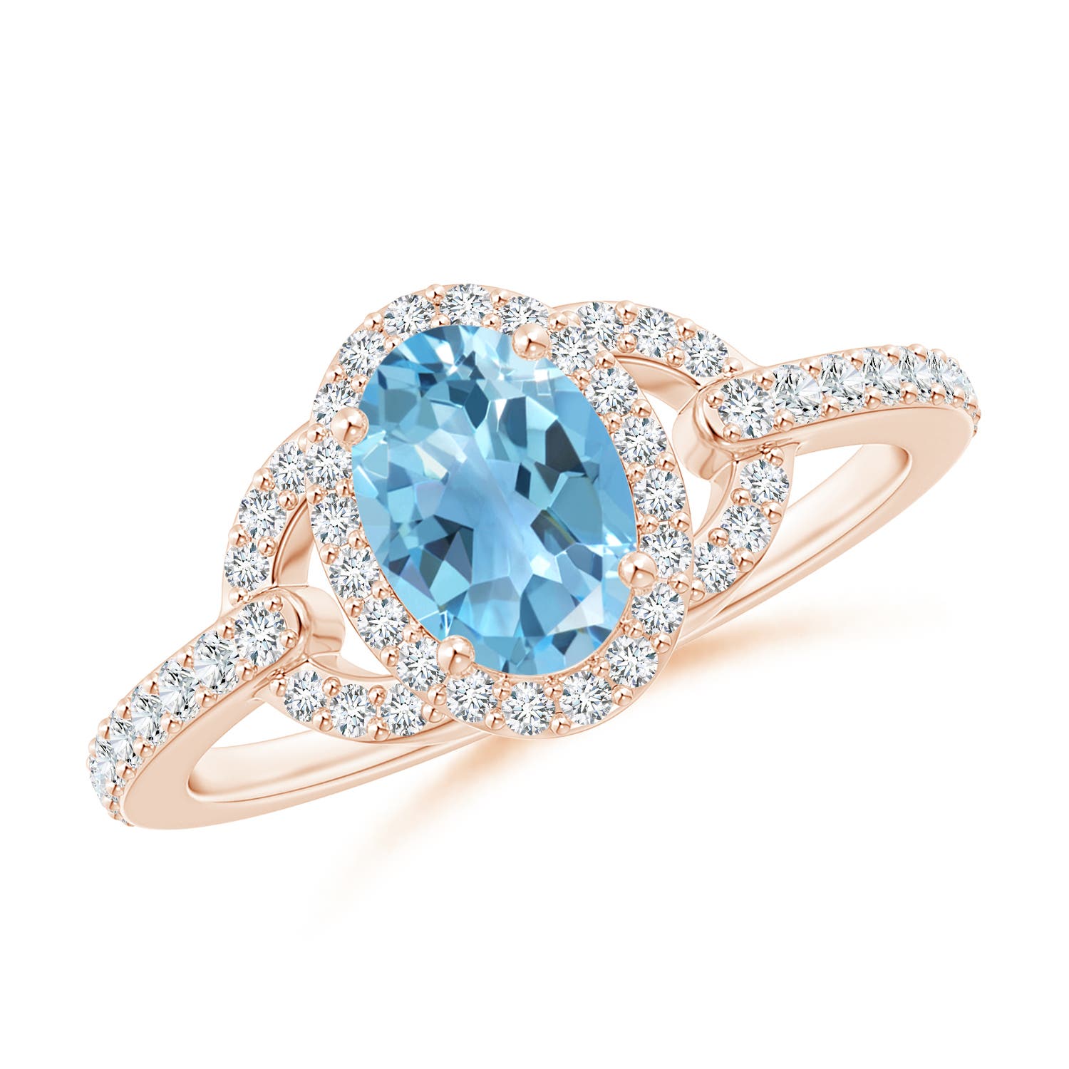 A - Swiss Blue Topaz / 1.29 CT / 14 KT Rose Gold