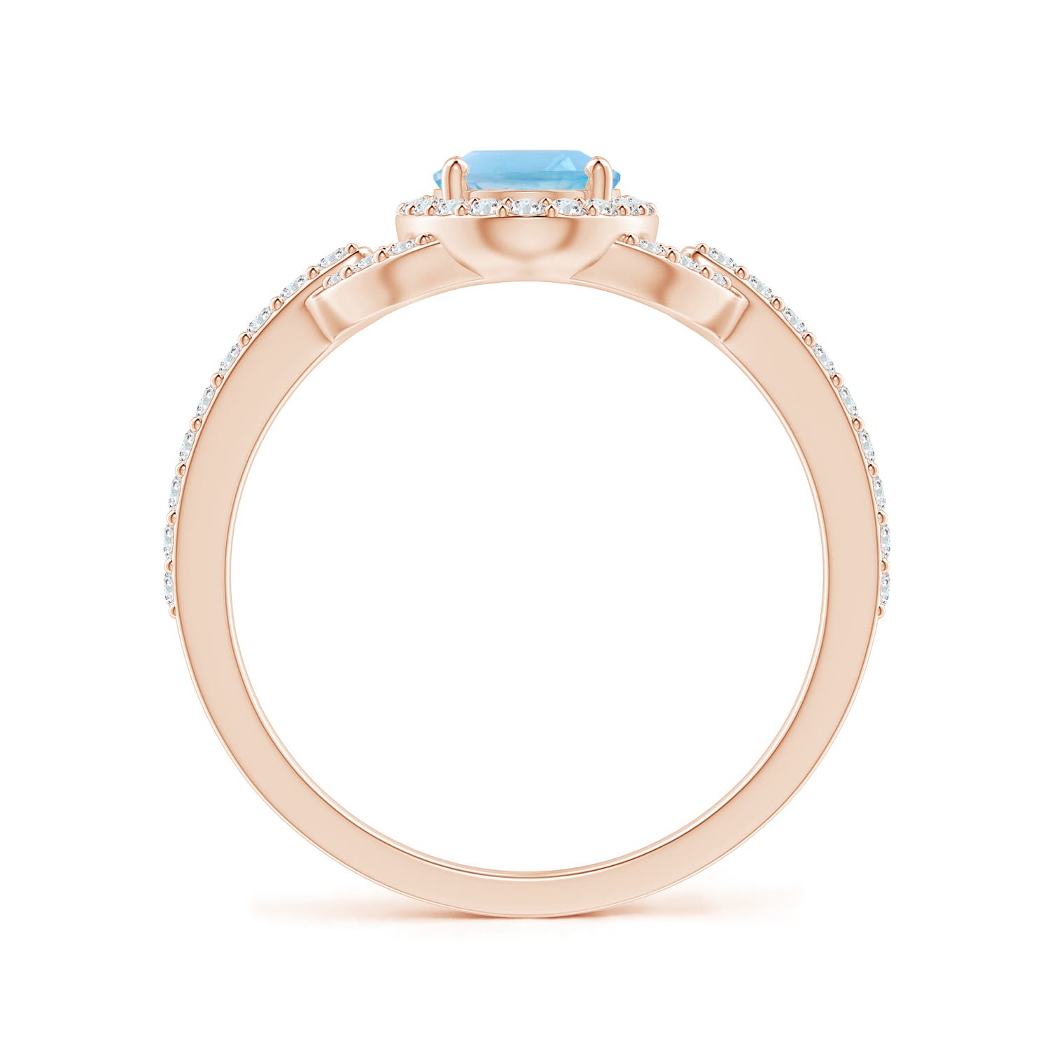 A - Swiss Blue Topaz / 1.29 CT / 14 KT Rose Gold