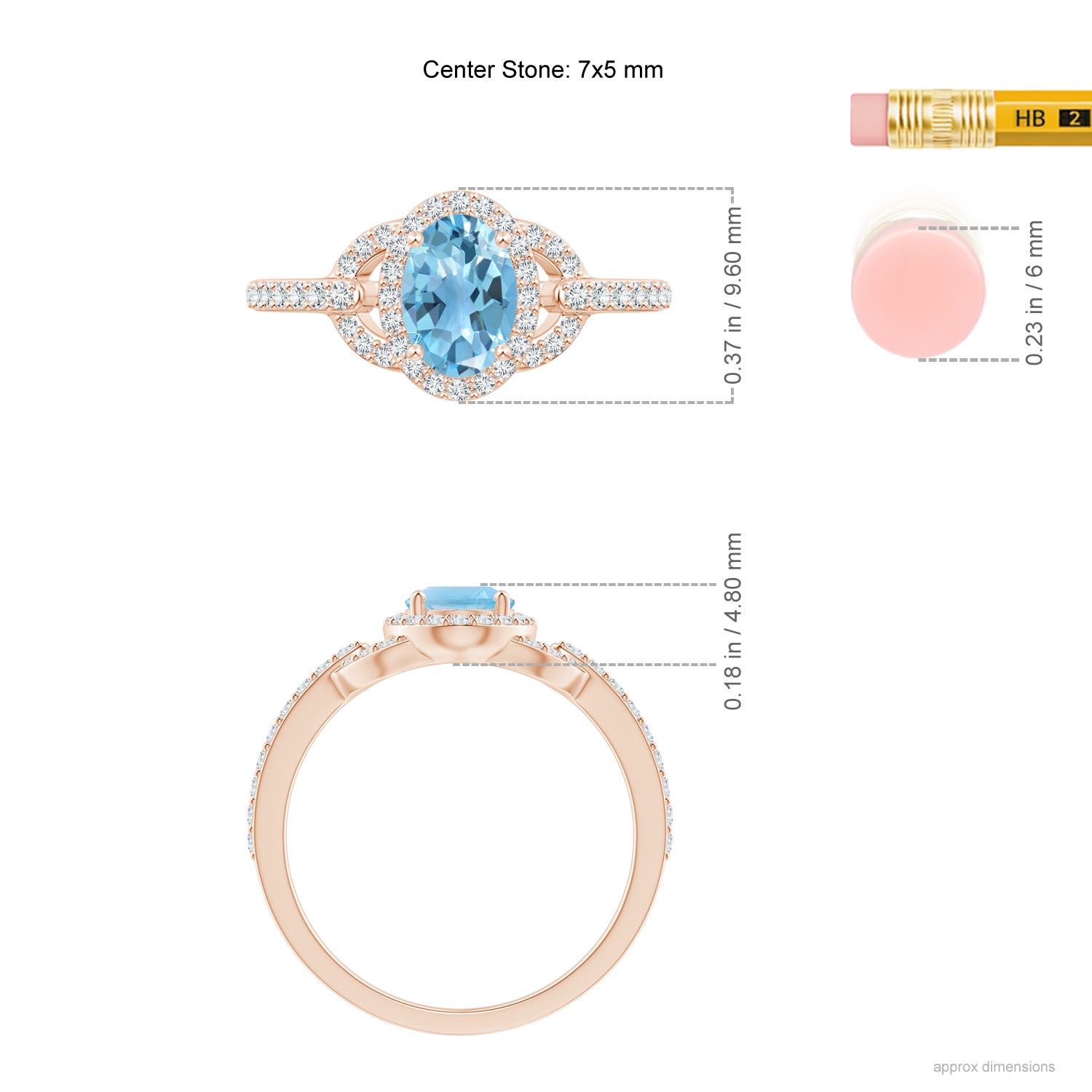 A - Swiss Blue Topaz / 1.29 CT / 14 KT Rose Gold