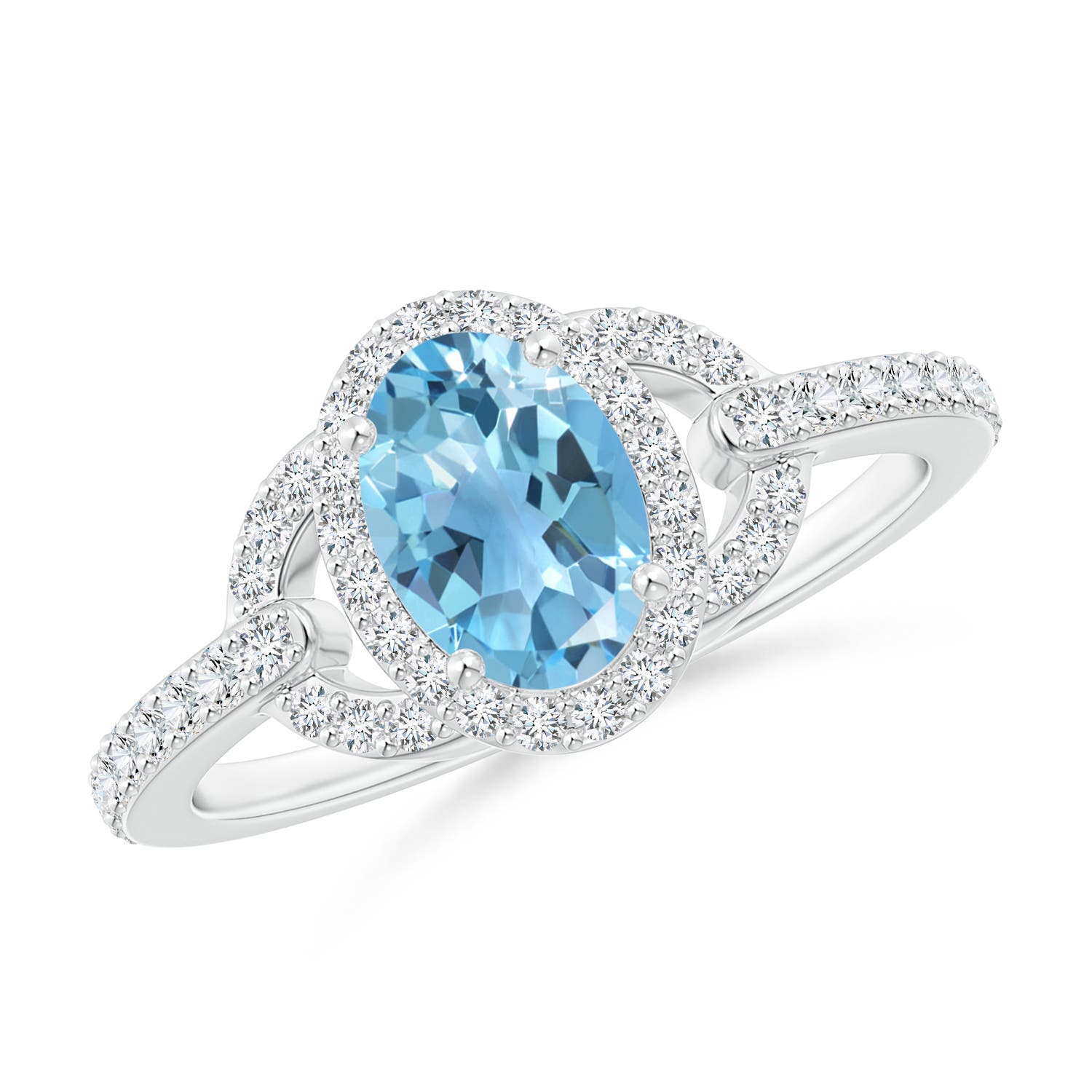 A - Swiss Blue Topaz / 1.29 CT / 14 KT White Gold