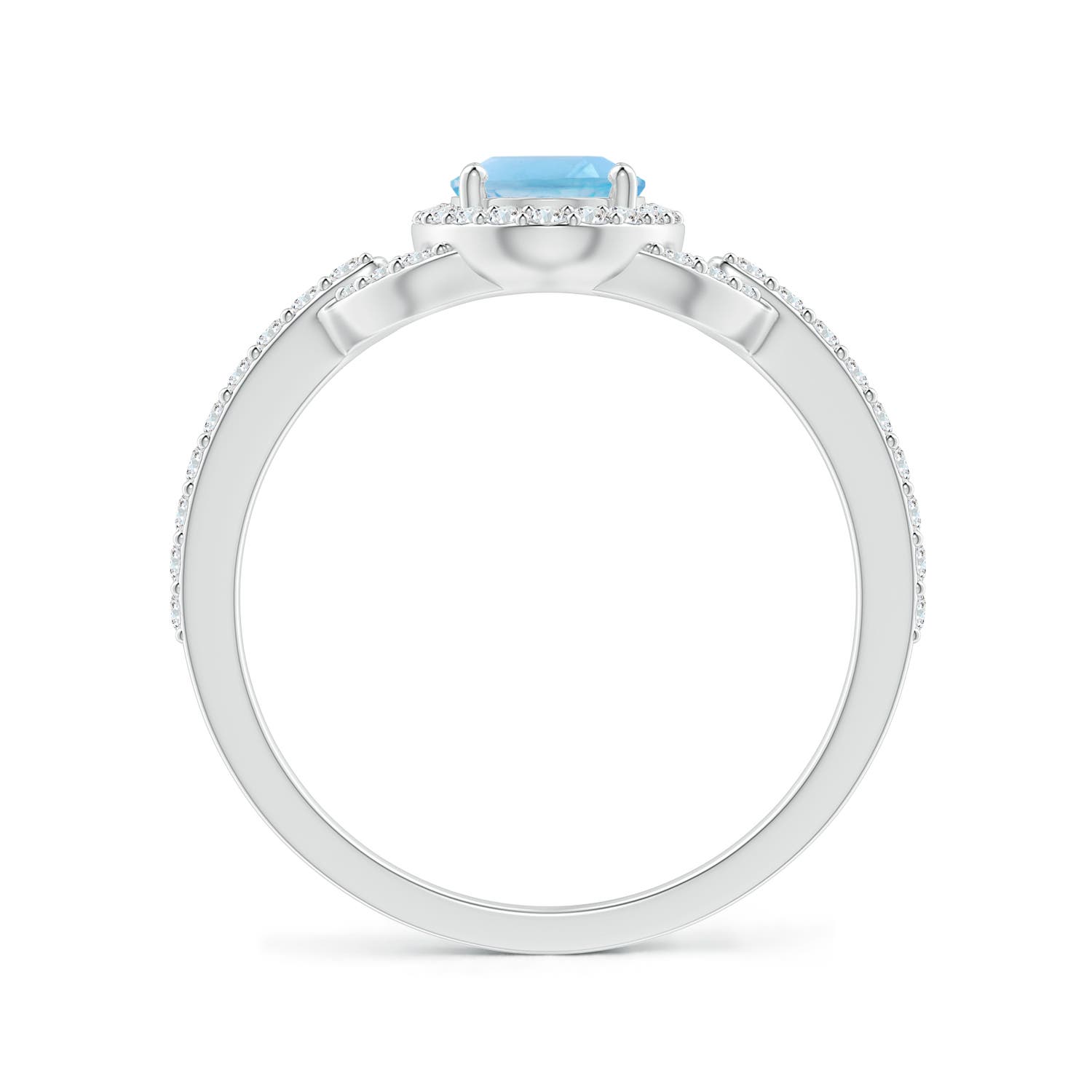 A - Swiss Blue Topaz / 1.29 CT / 14 KT White Gold