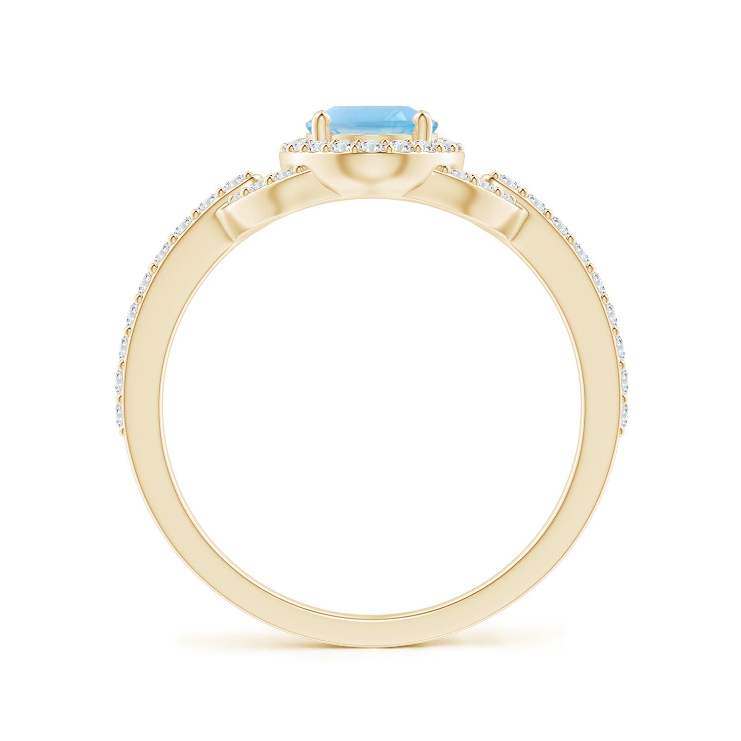 A - Swiss Blue Topaz / 1.29 CT / 14 KT Yellow Gold