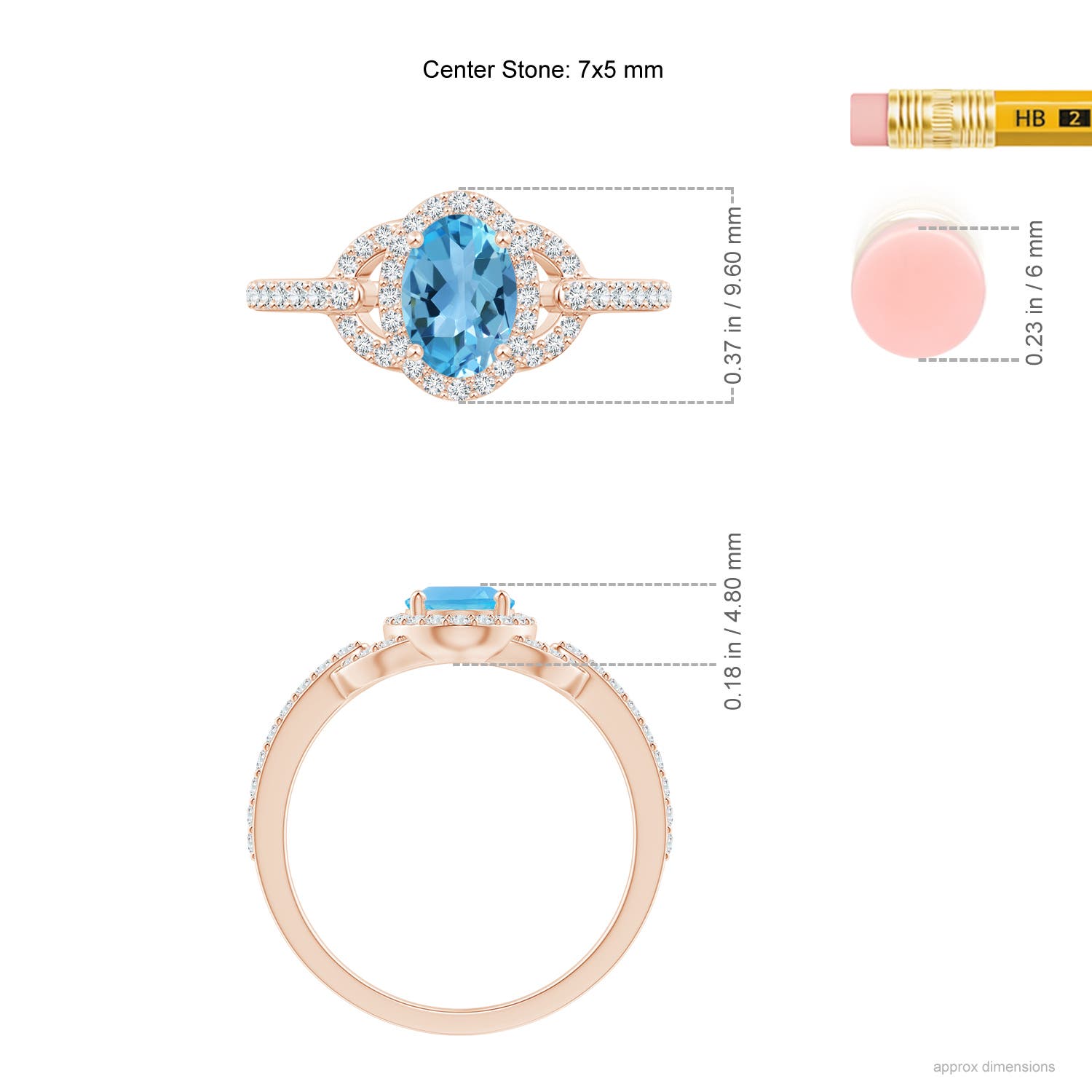 AA - Swiss Blue Topaz / 1.29 CT / 14 KT Rose Gold