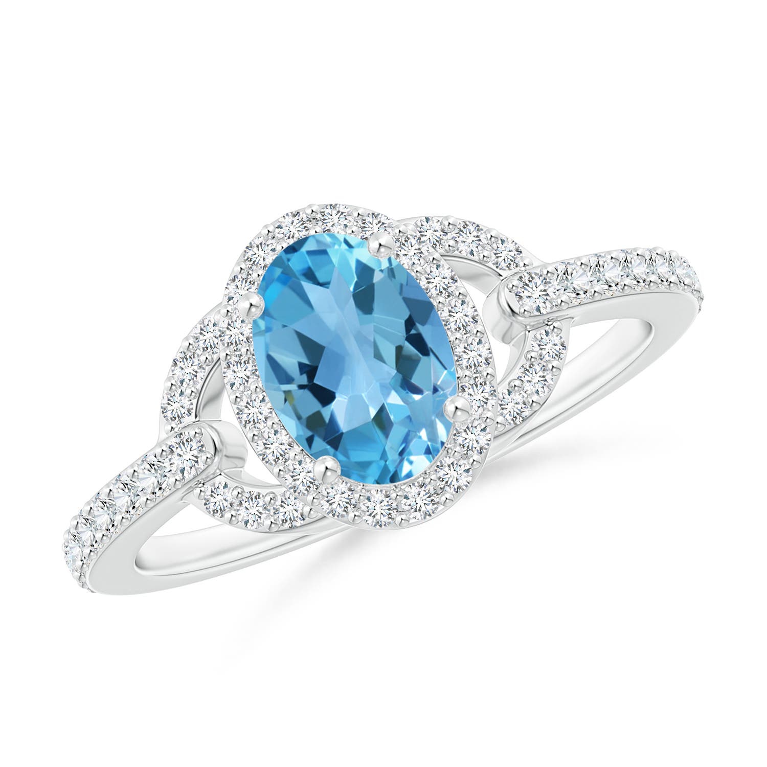 AA - Swiss Blue Topaz / 1.29 CT / 14 KT White Gold