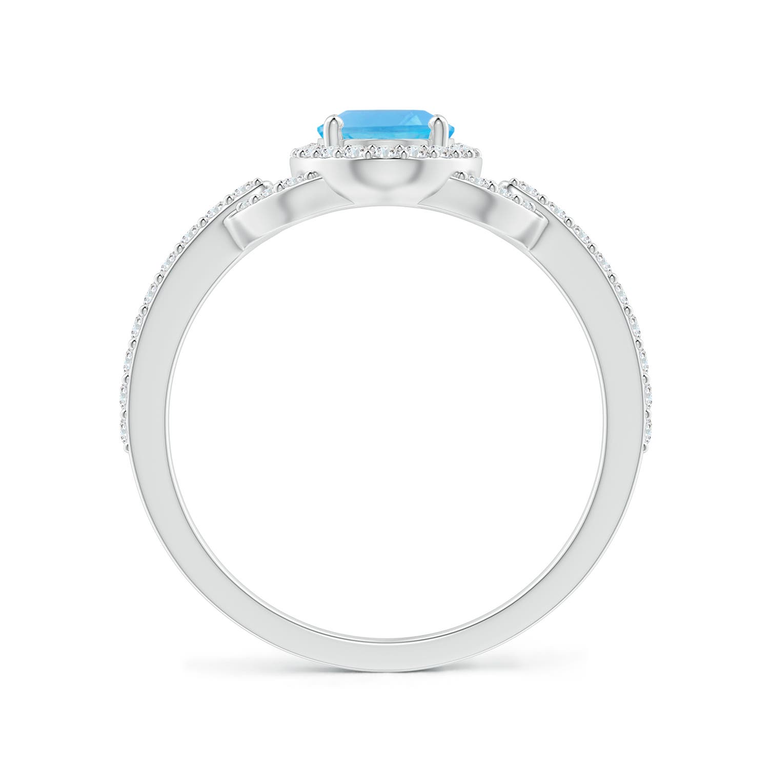 AA - Swiss Blue Topaz / 1.29 CT / 14 KT White Gold