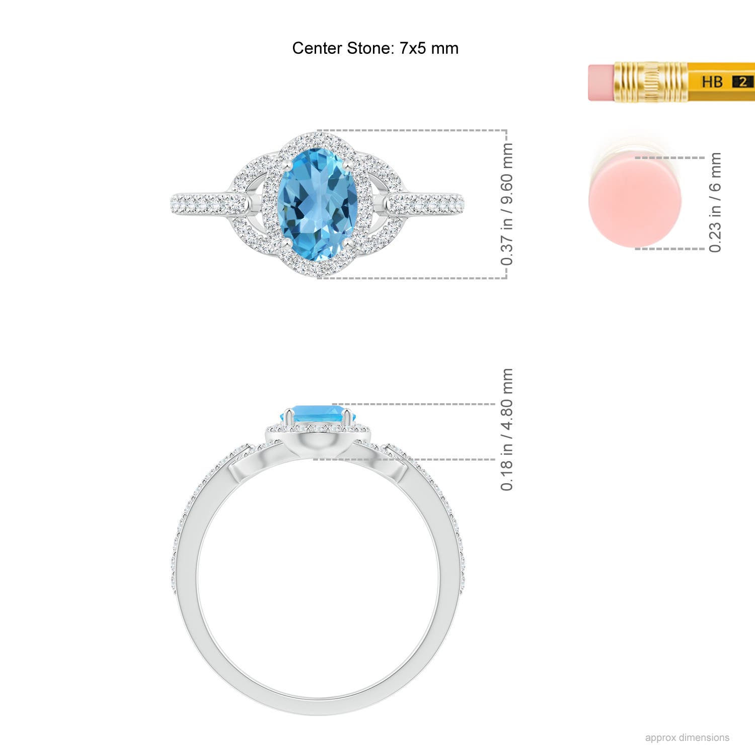 AA - Swiss Blue Topaz / 1.29 CT / 14 KT White Gold