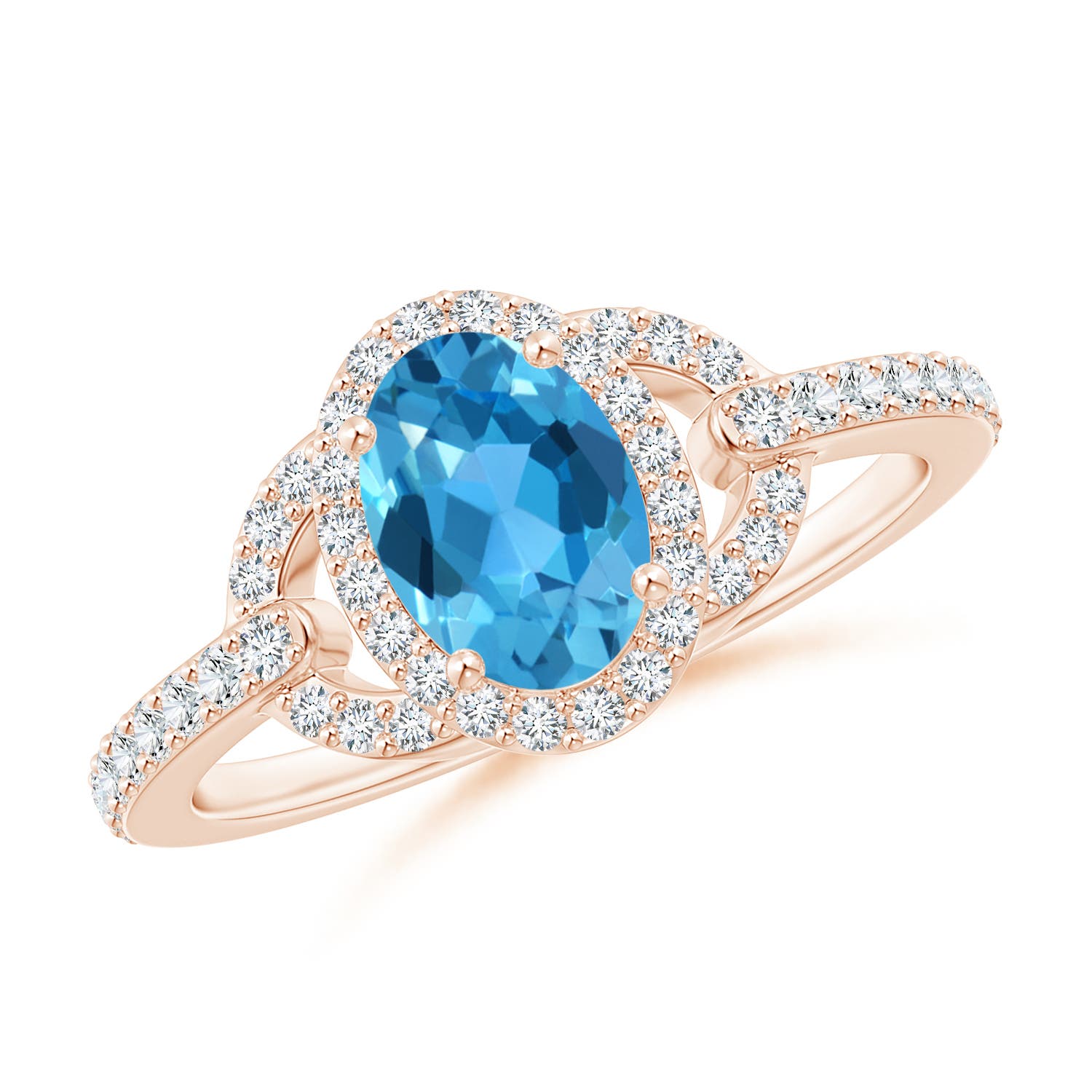 AAA - Swiss Blue Topaz / 1.29 CT / 14 KT Rose Gold