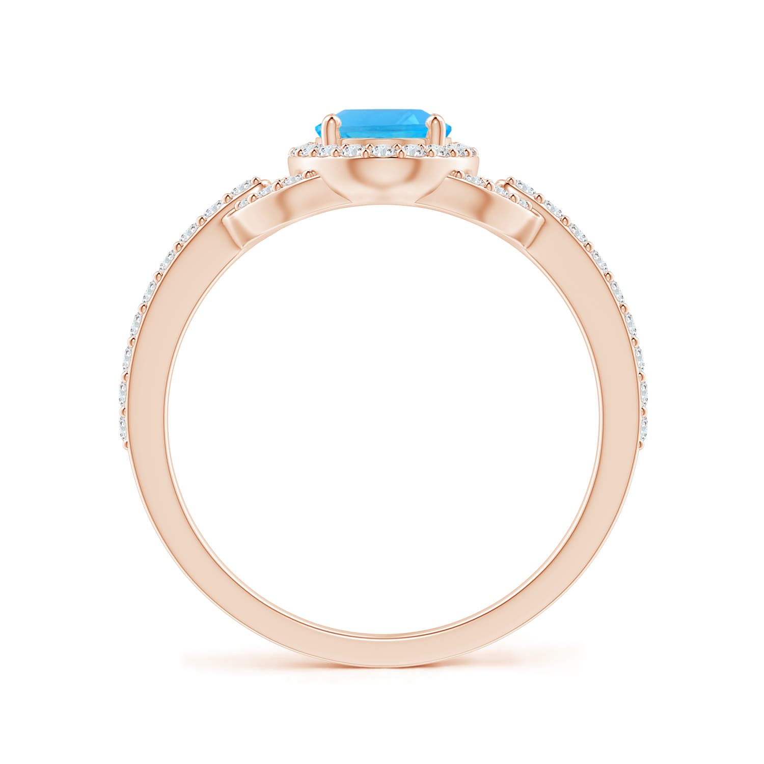 AAA - Swiss Blue Topaz / 1.29 CT / 14 KT Rose Gold