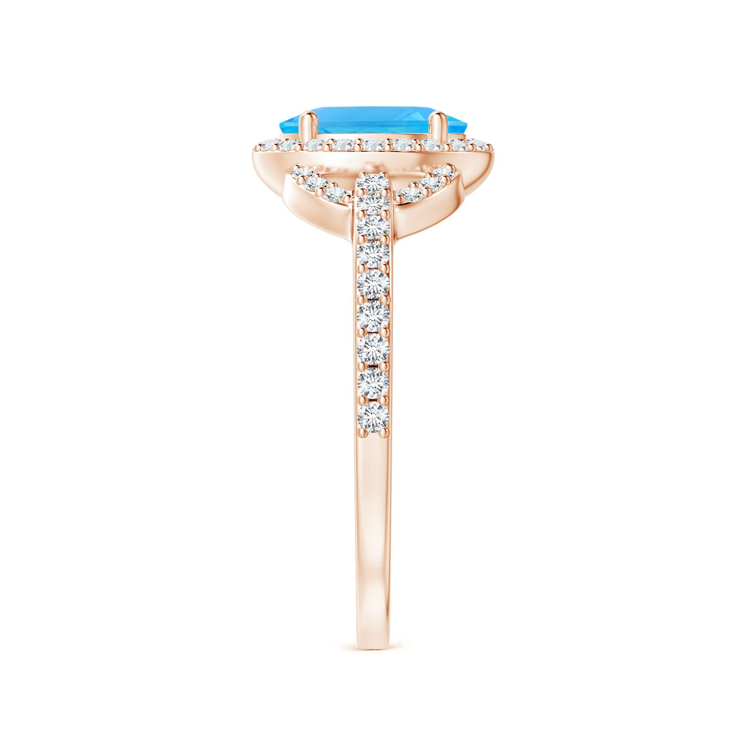 AAA - Swiss Blue Topaz / 1.29 CT / 14 KT Rose Gold