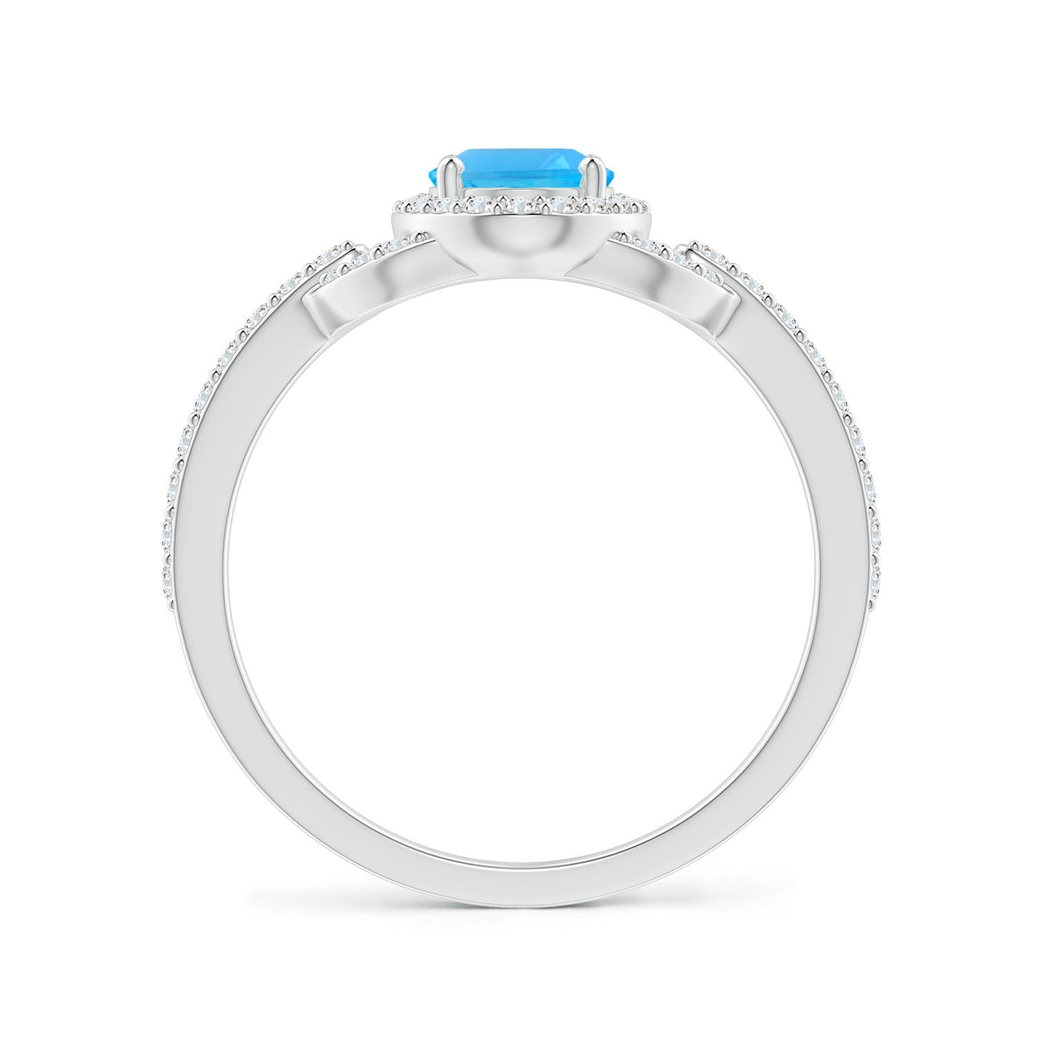 AAA - Swiss Blue Topaz / 1.29 CT / 14 KT White Gold