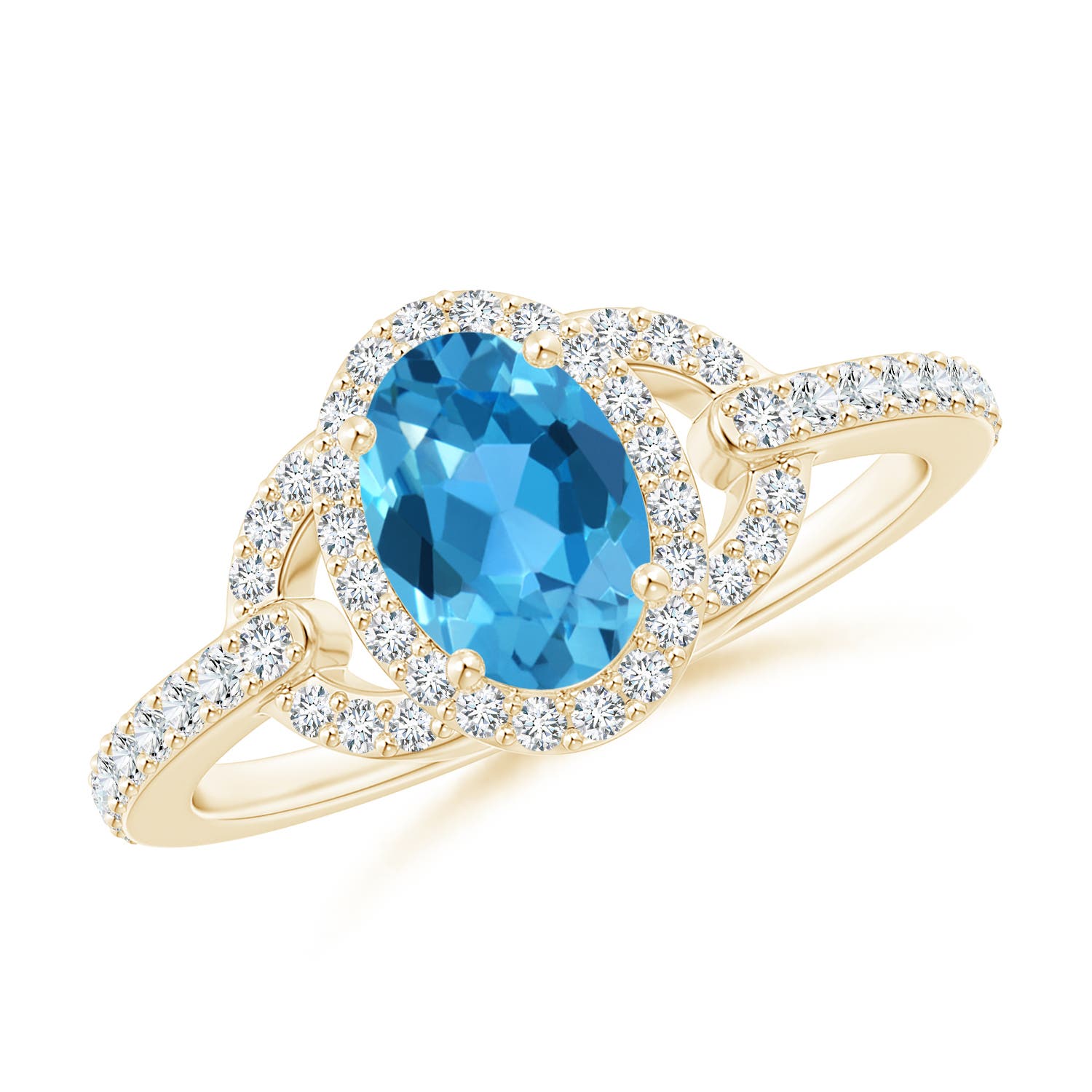 AAA - Swiss Blue Topaz / 1.29 CT / 14 KT Yellow Gold