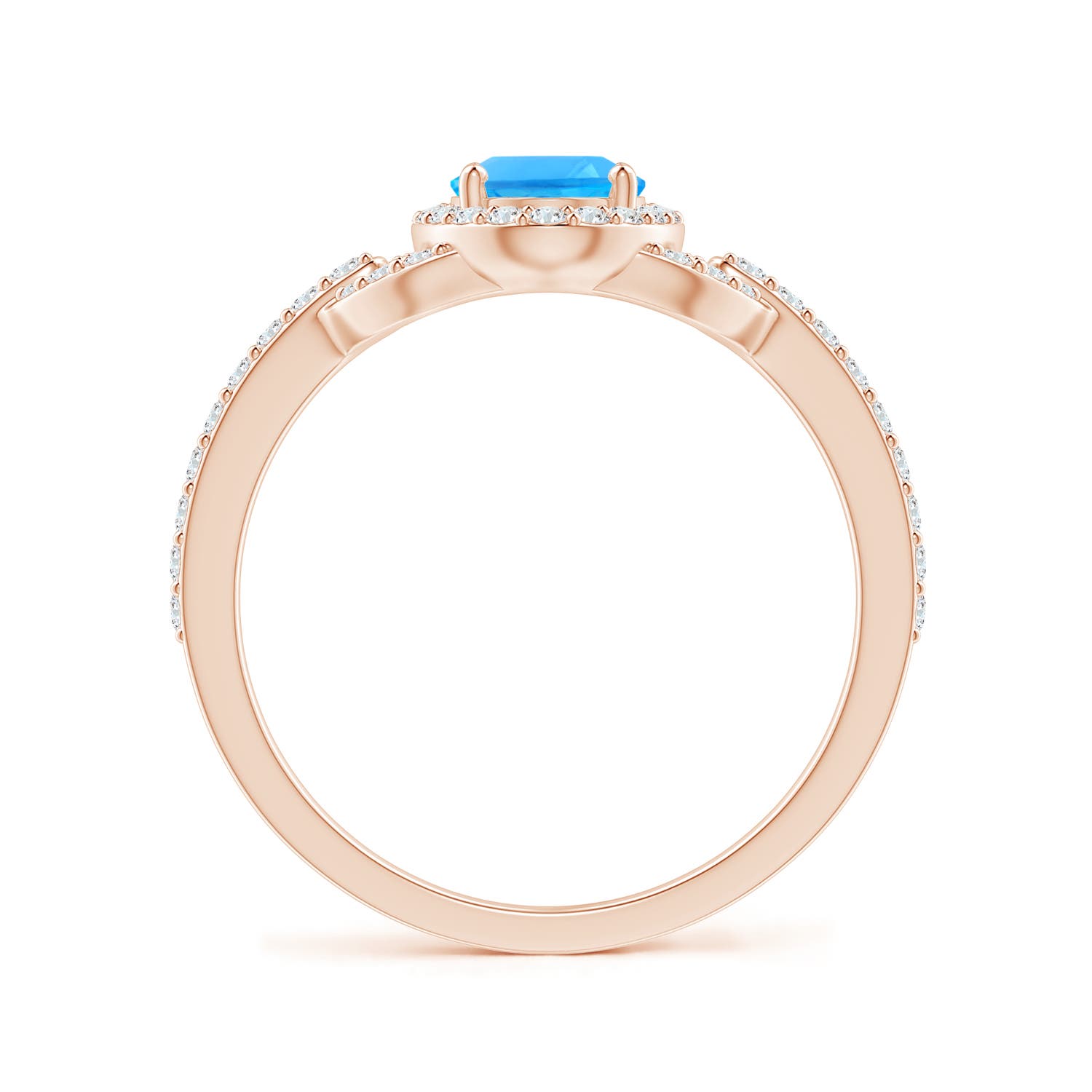 AAAA - Swiss Blue Topaz / 1.29 CT / 14 KT Rose Gold