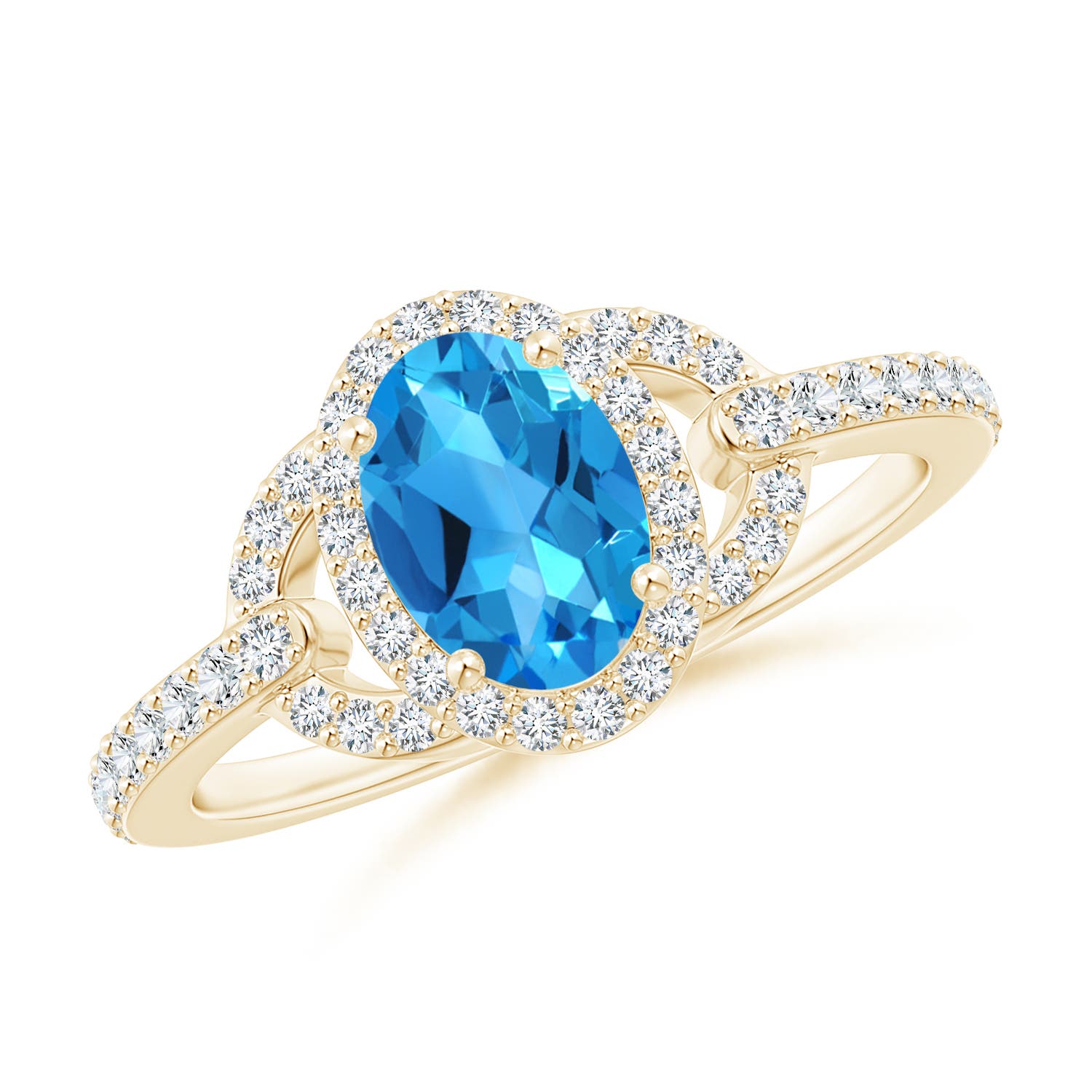 AAAA - Swiss Blue Topaz / 1.29 CT / 14 KT Yellow Gold