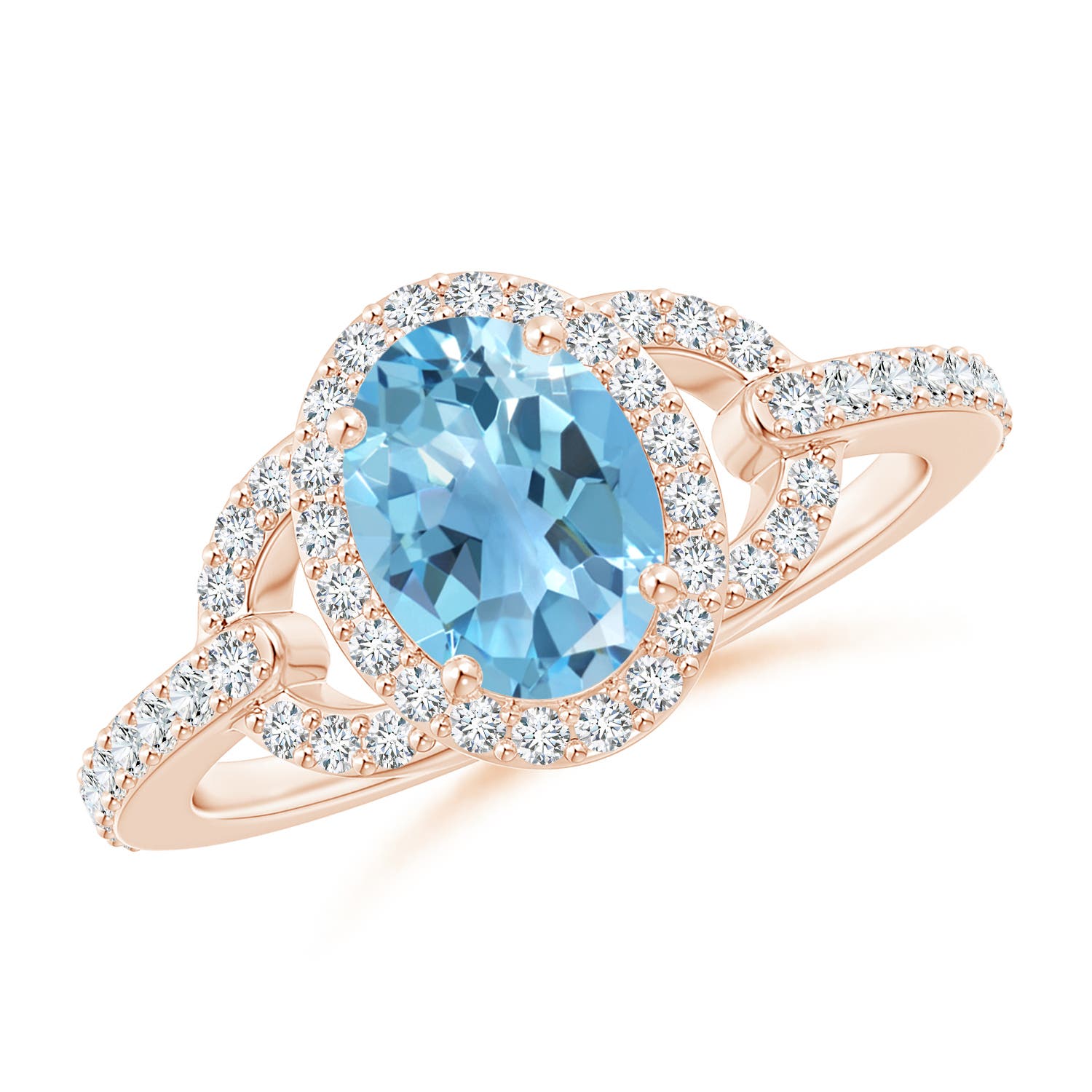 A - Swiss Blue Topaz / 1.87 CT / 14 KT Rose Gold