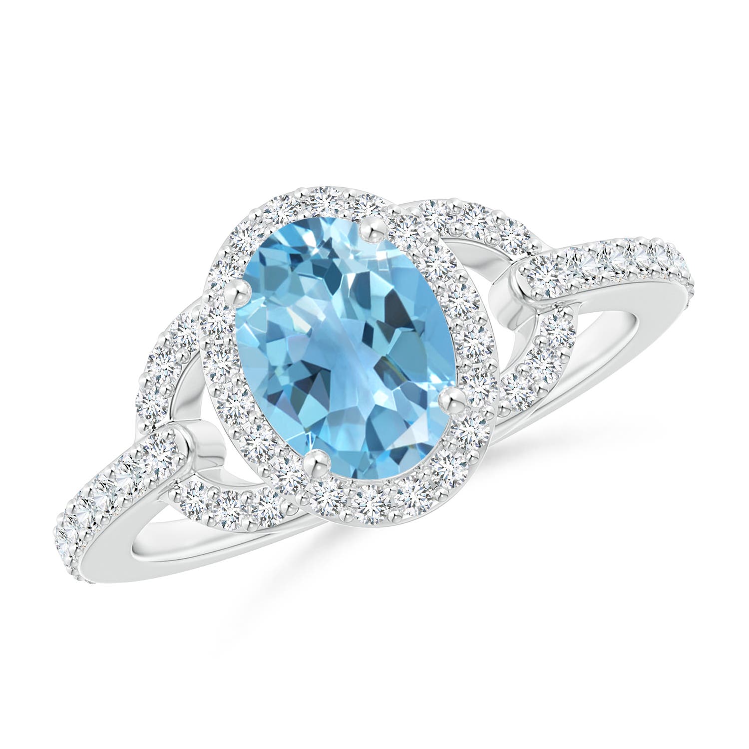 A - Swiss Blue Topaz / 1.87 CT / 14 KT White Gold