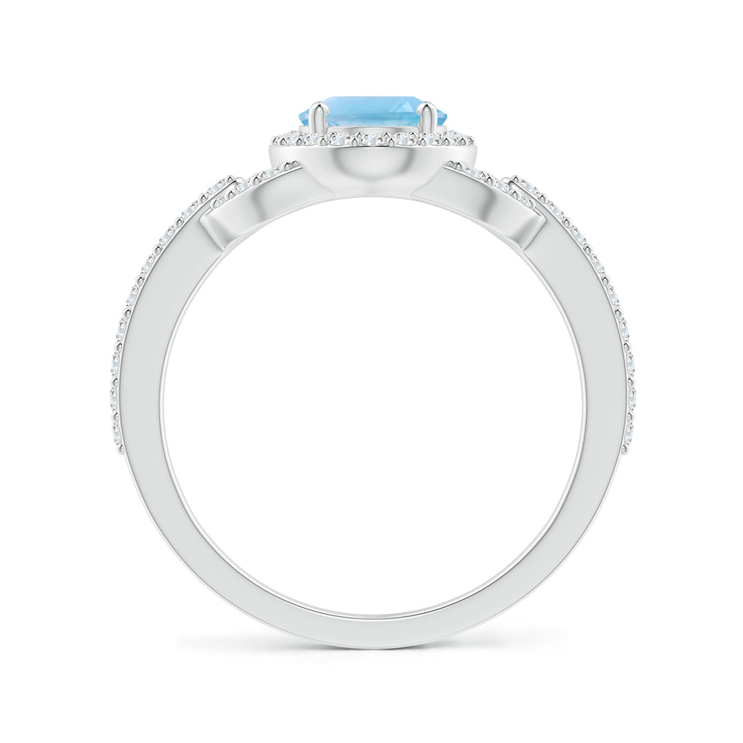 A - Swiss Blue Topaz / 1.87 CT / 14 KT White Gold