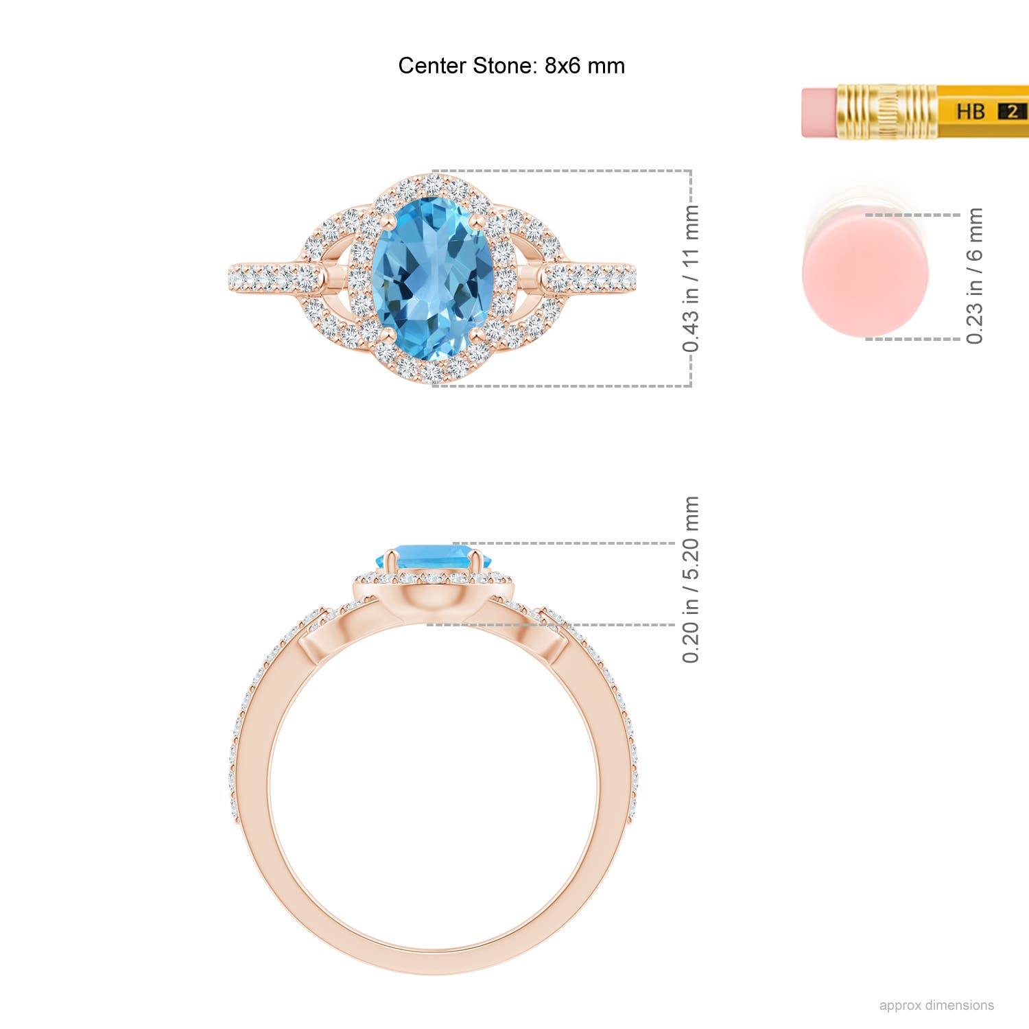 AA - Swiss Blue Topaz / 1.87 CT / 14 KT Rose Gold