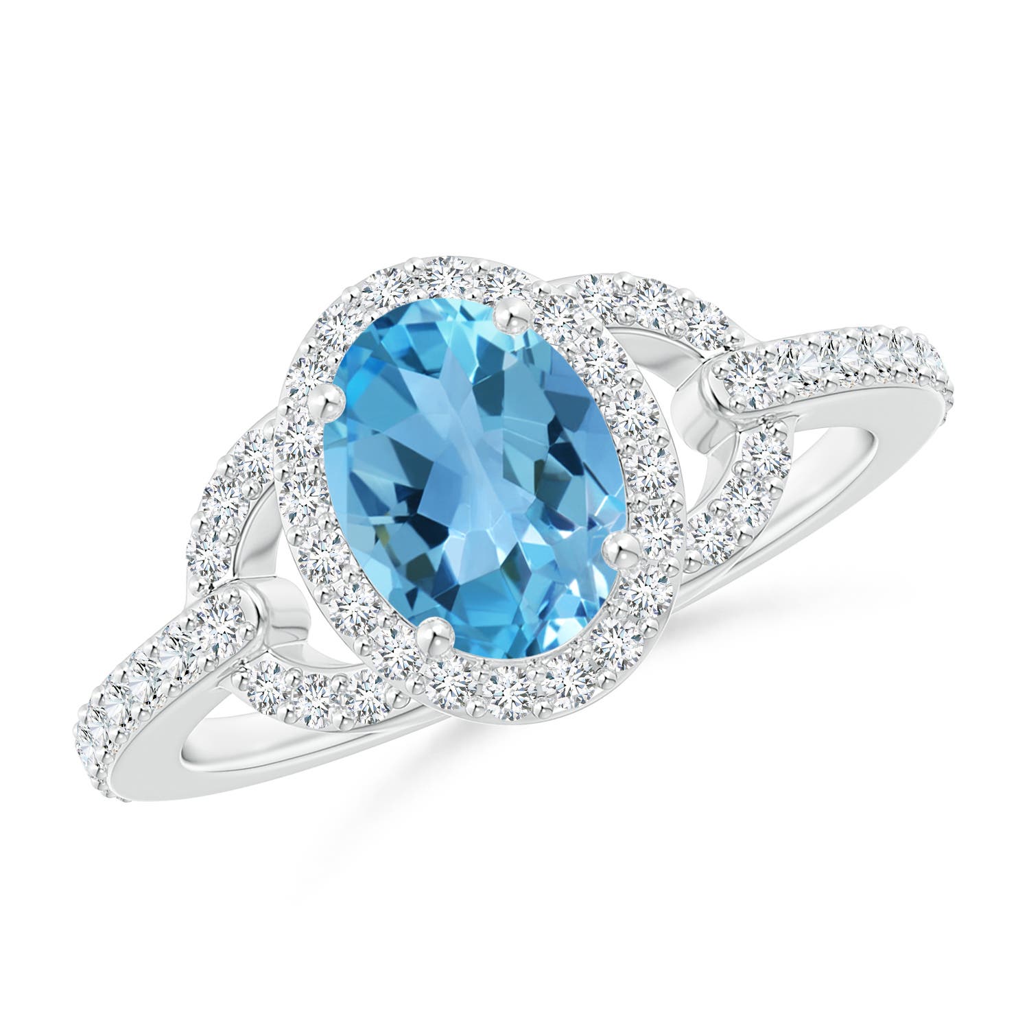 AA - Swiss Blue Topaz / 1.87 CT / 14 KT White Gold