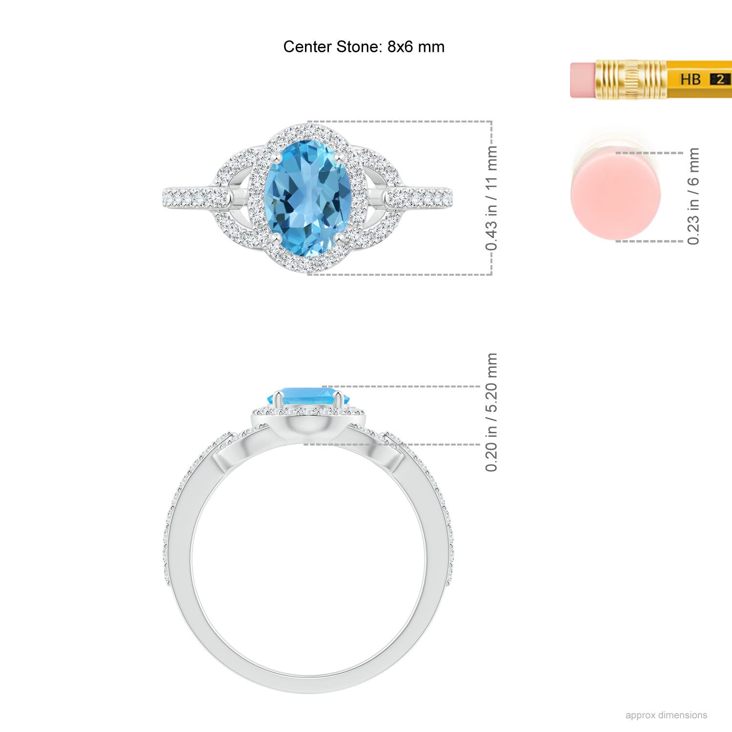 AA - Swiss Blue Topaz / 1.87 CT / 14 KT White Gold