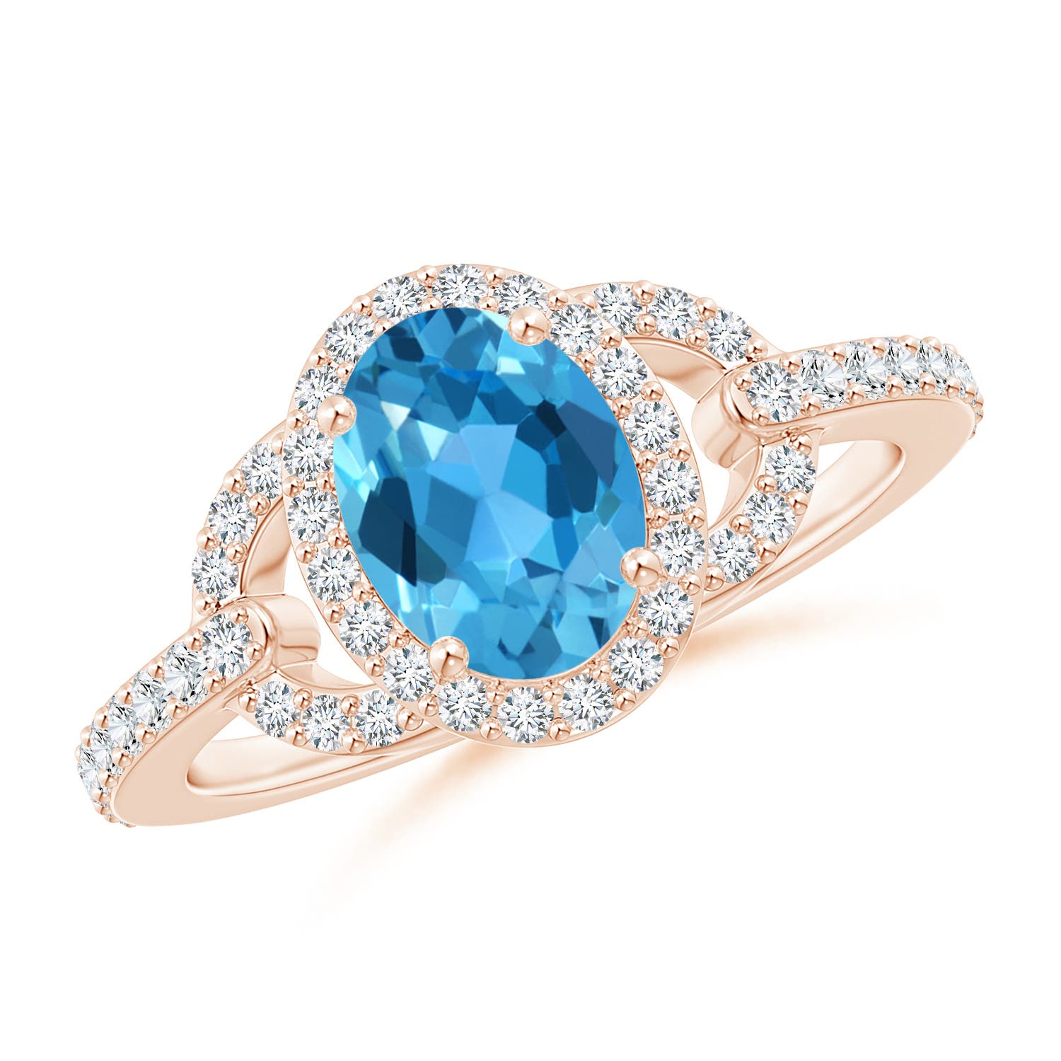 AAA - Swiss Blue Topaz / 1.87 CT / 14 KT Rose Gold