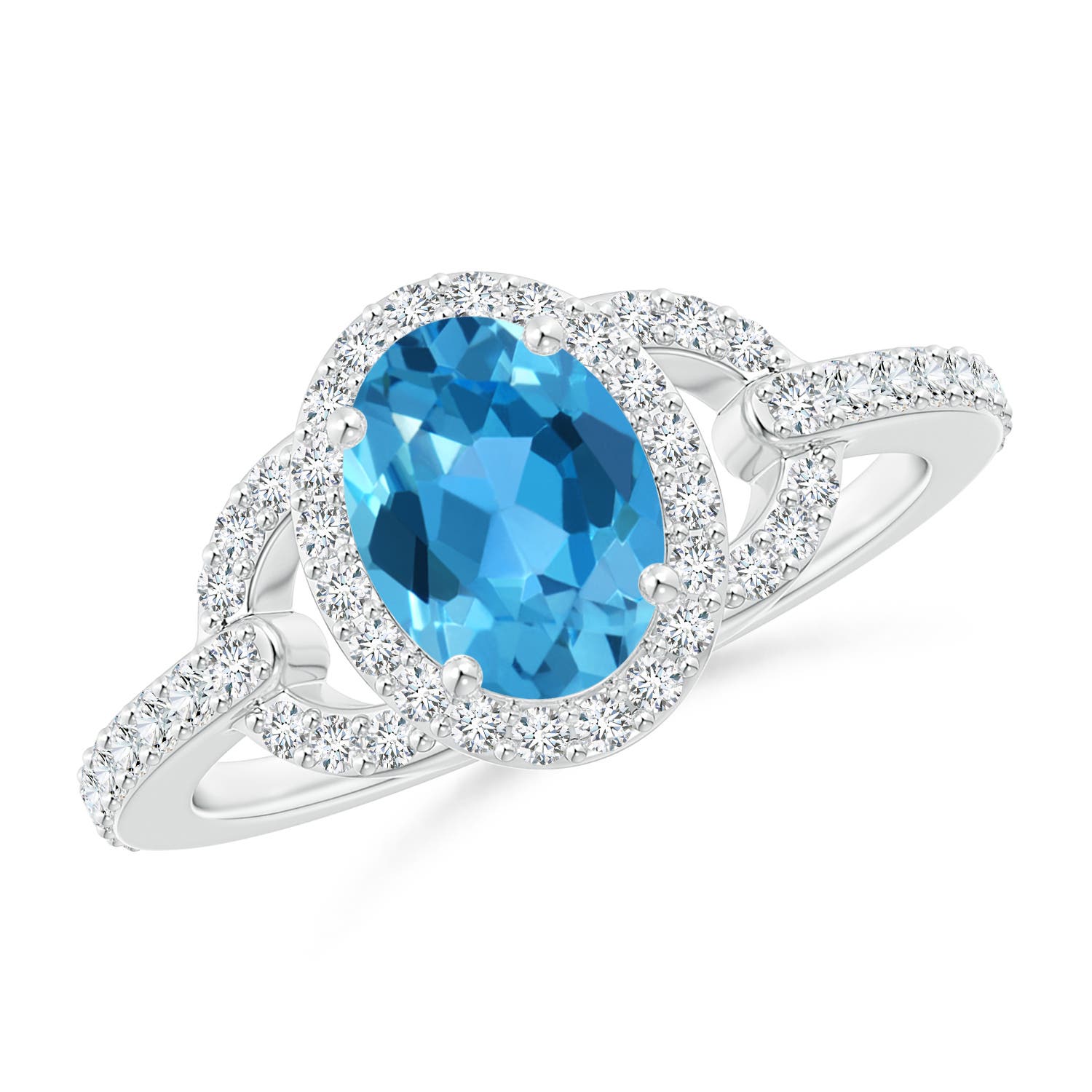 AAA - Swiss Blue Topaz / 1.87 CT / 14 KT White Gold