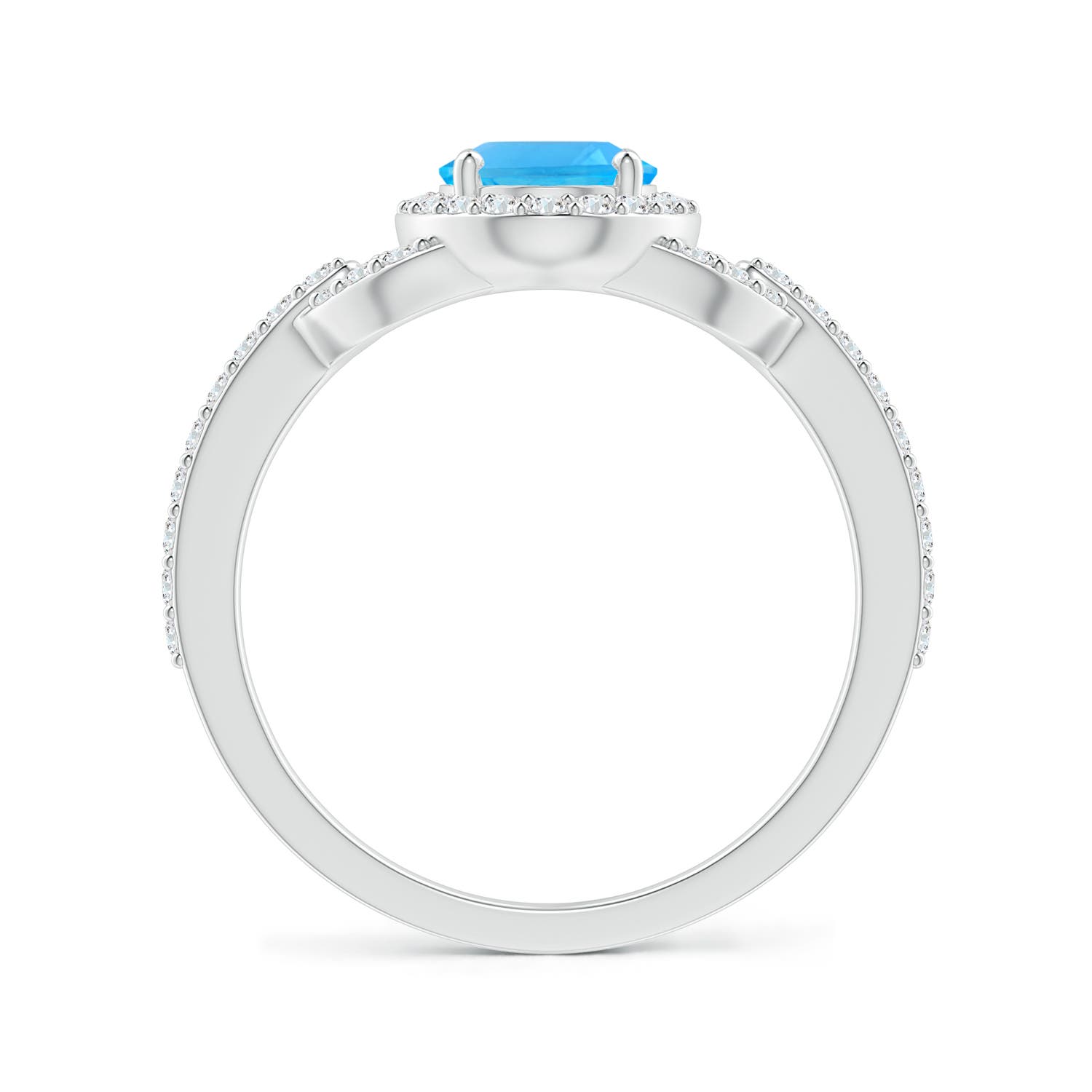 AAA - Swiss Blue Topaz / 1.87 CT / 14 KT White Gold