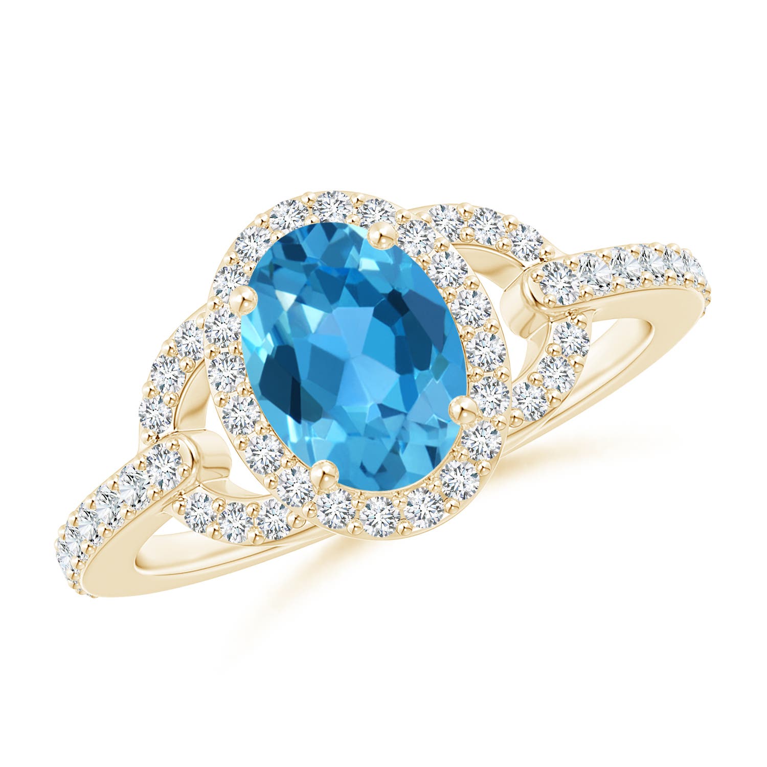 AAA - Swiss Blue Topaz / 1.87 CT / 14 KT Yellow Gold