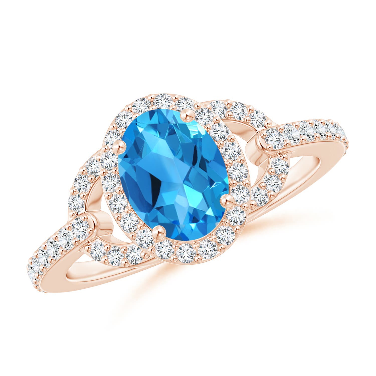 AAAA - Swiss Blue Topaz / 1.87 CT / 14 KT Rose Gold