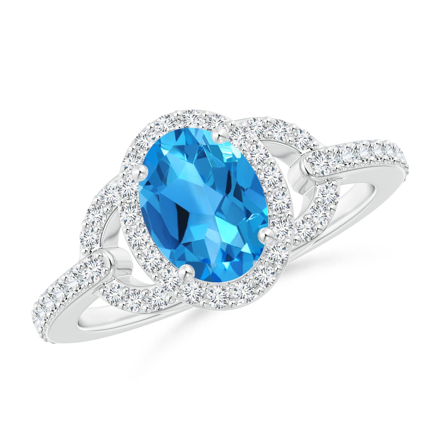 AAAA - Swiss Blue Topaz / 1.87 CT / 14 KT White Gold