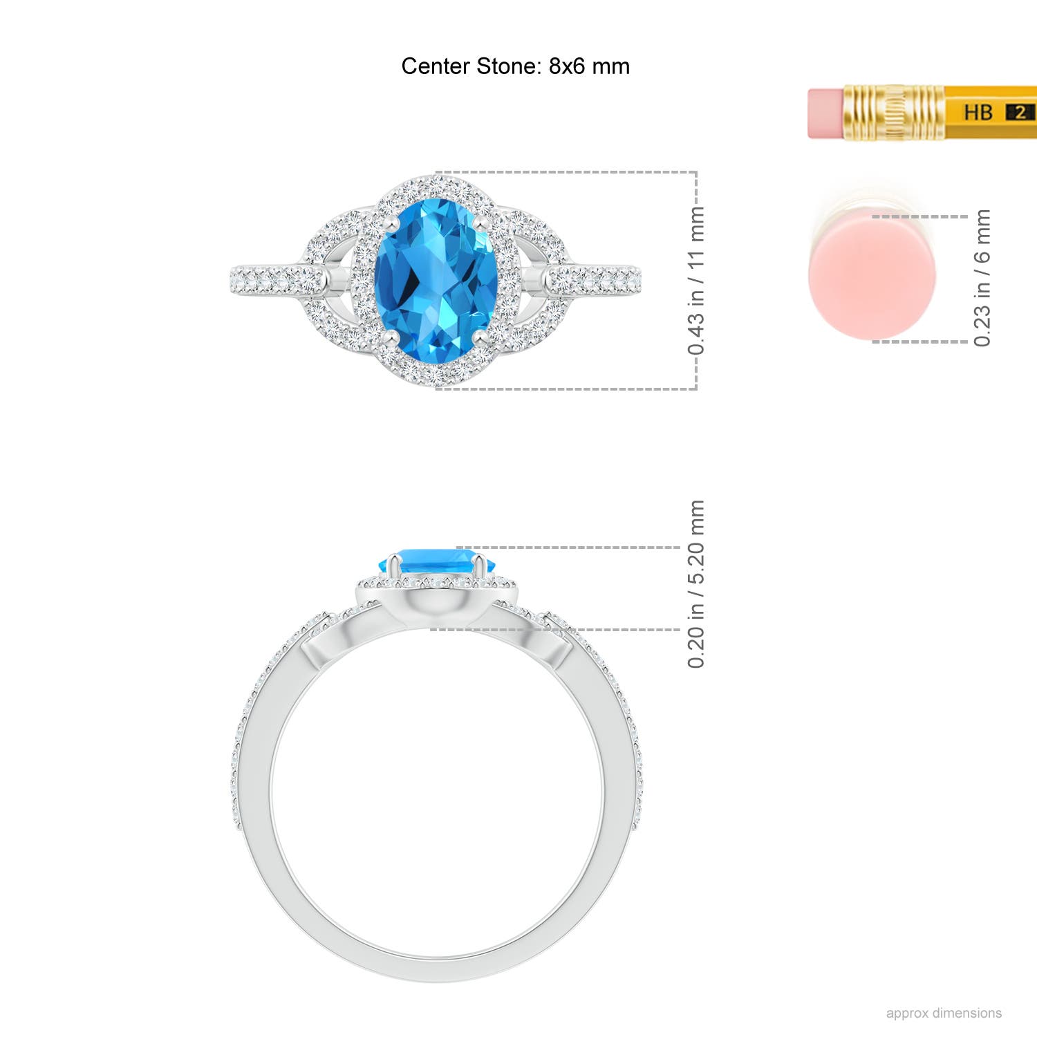 AAAA - Swiss Blue Topaz / 1.87 CT / 14 KT White Gold