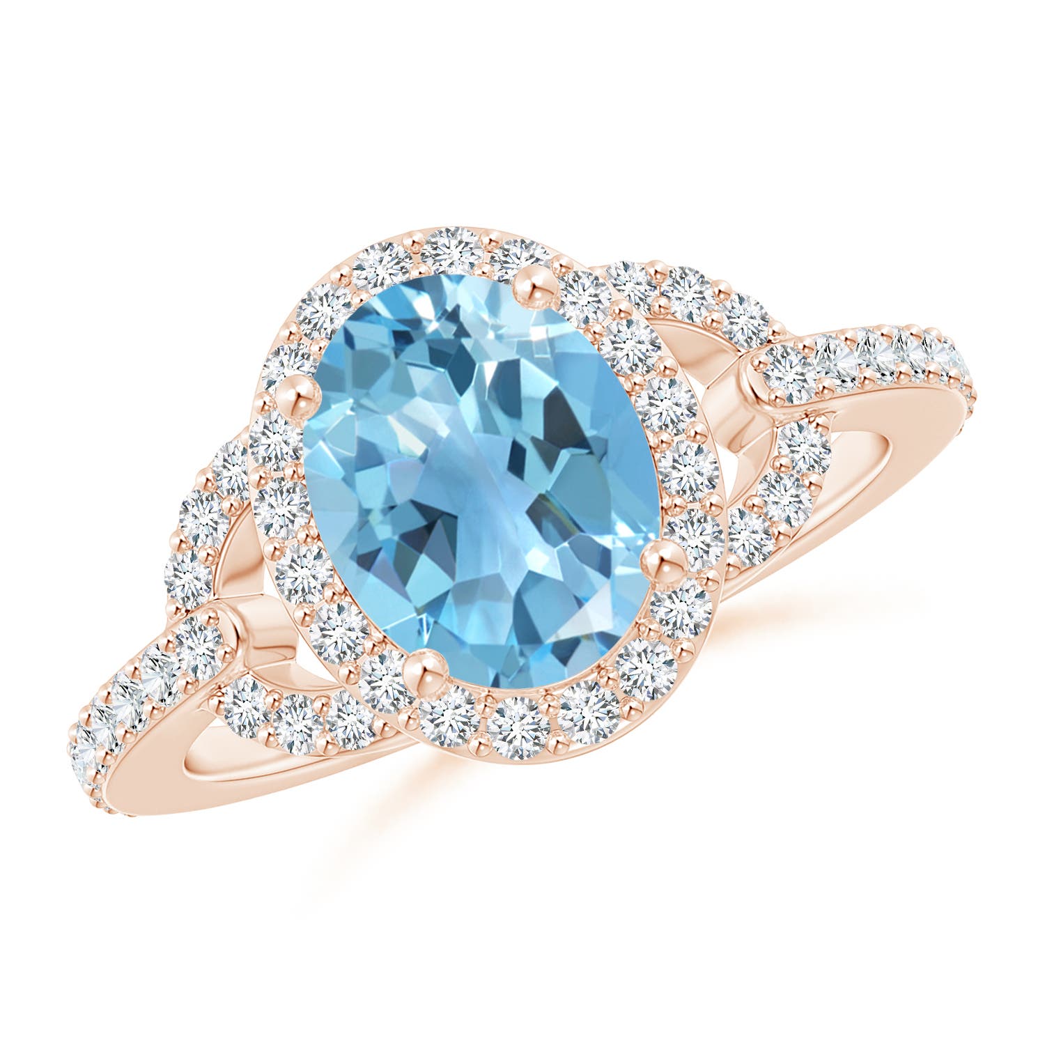 A - Swiss Blue Topaz / 2.74 CT / 14 KT Rose Gold