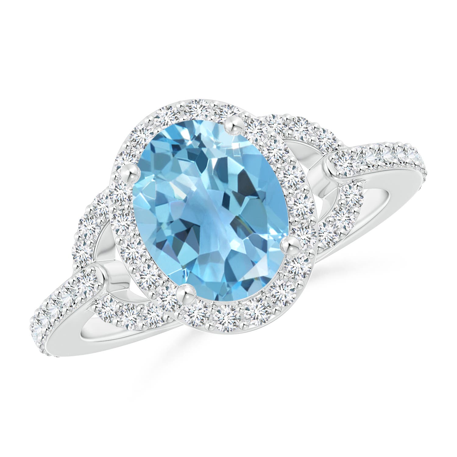 A - Swiss Blue Topaz / 2.74 CT / 14 KT White Gold