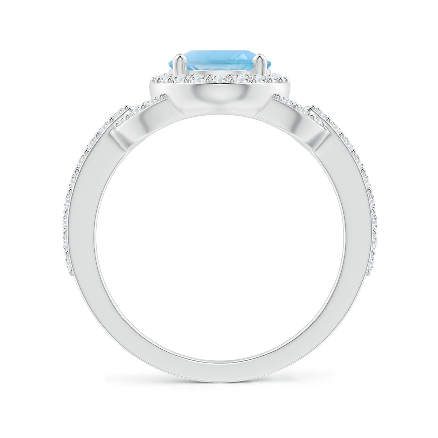 A - Swiss Blue Topaz / 2.74 CT / 14 KT White Gold