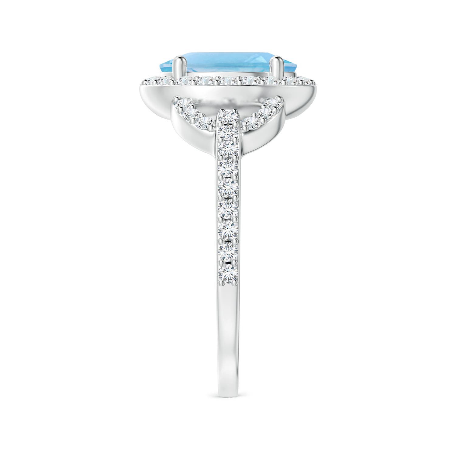 A - Swiss Blue Topaz / 2.74 CT / 14 KT White Gold